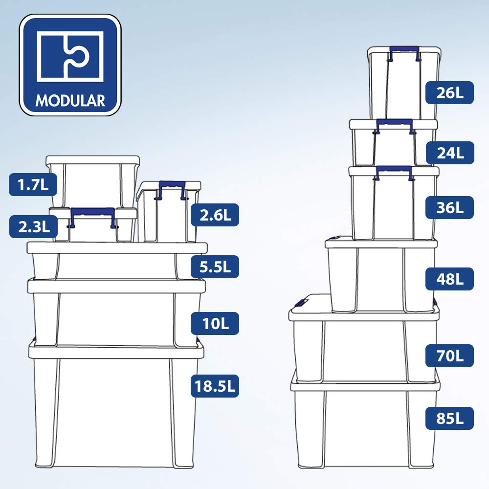 Bankers Box ProStore Plastic Storage Box - 10 Litre (15.5 x 39.5 x 25.5 cm)
