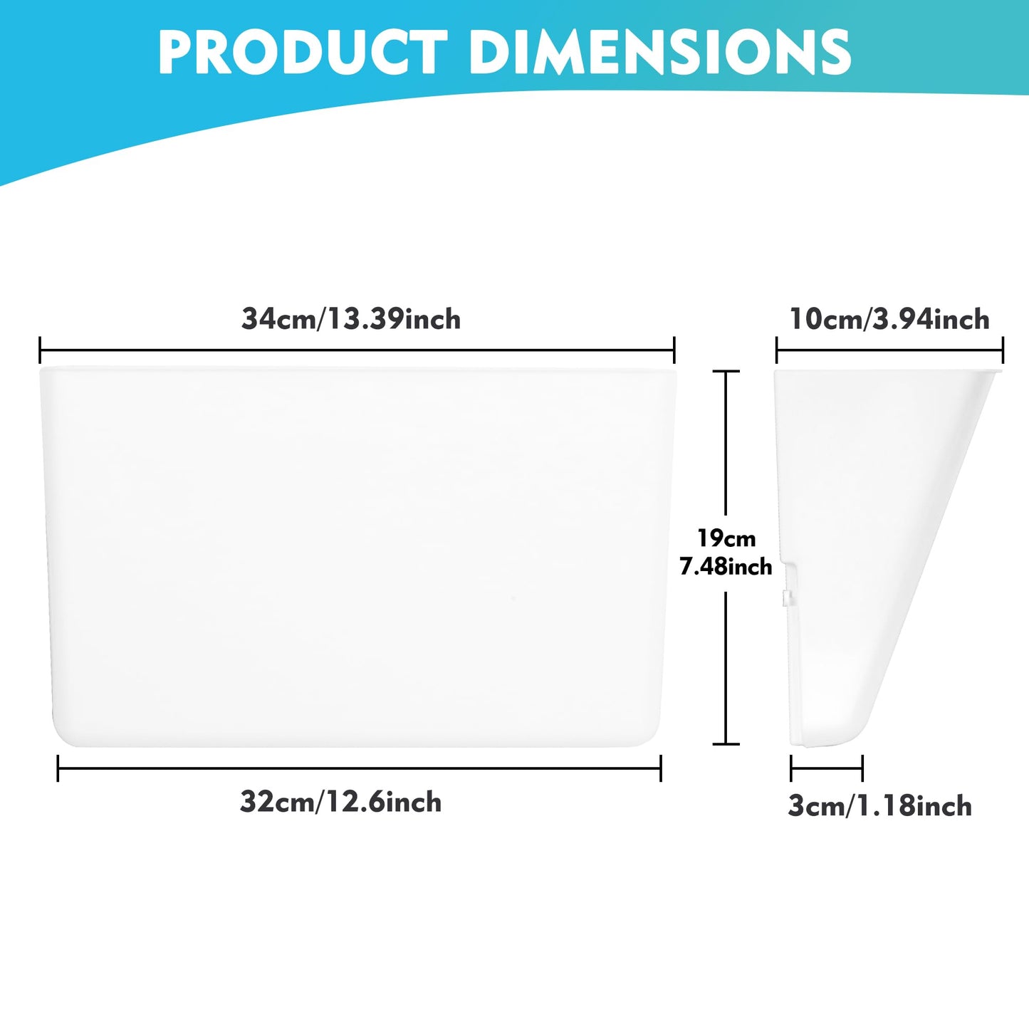EASEPRES 8 Pack White Plastic Single Pocket Hanging File Organizer, Wall Mount Paper Mails