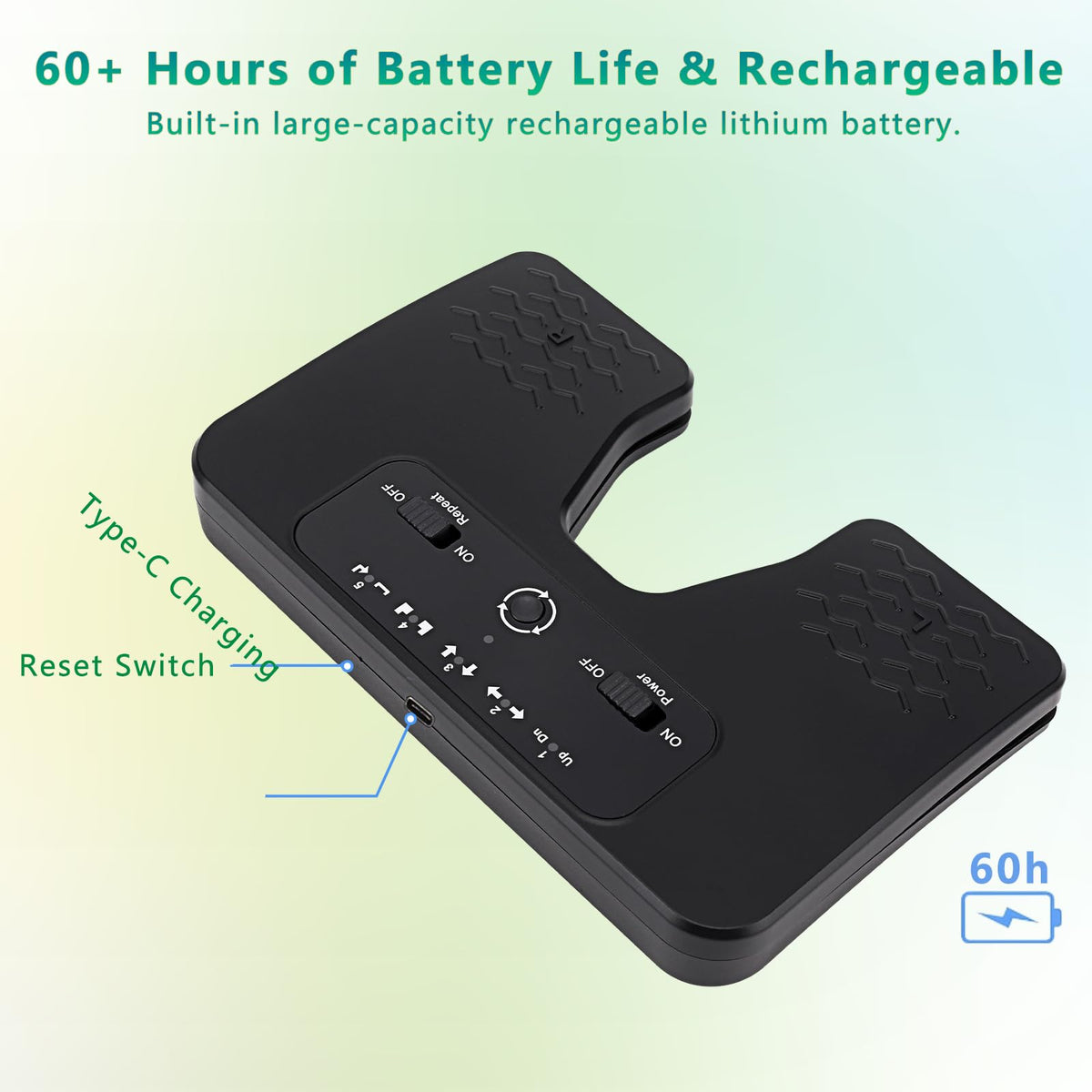 Yueyinpu Wireless Foot Pedal Double Switch Music Page Turner for Tablets Smartphones Rechargeable