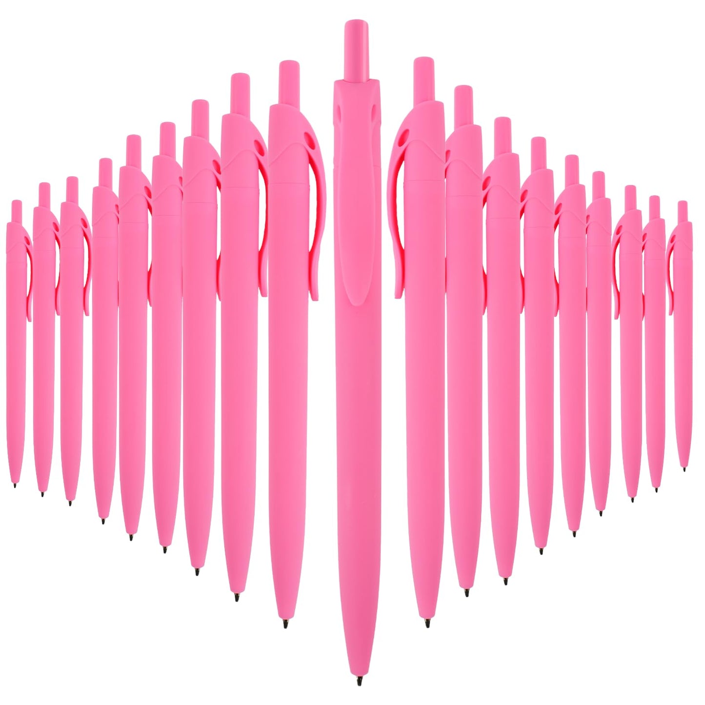 Wiaziert BallPoint Pens, 50 Pack (BLACK Ink),Bulk Pens, Pink Barrel,Click Pens for Office Home and