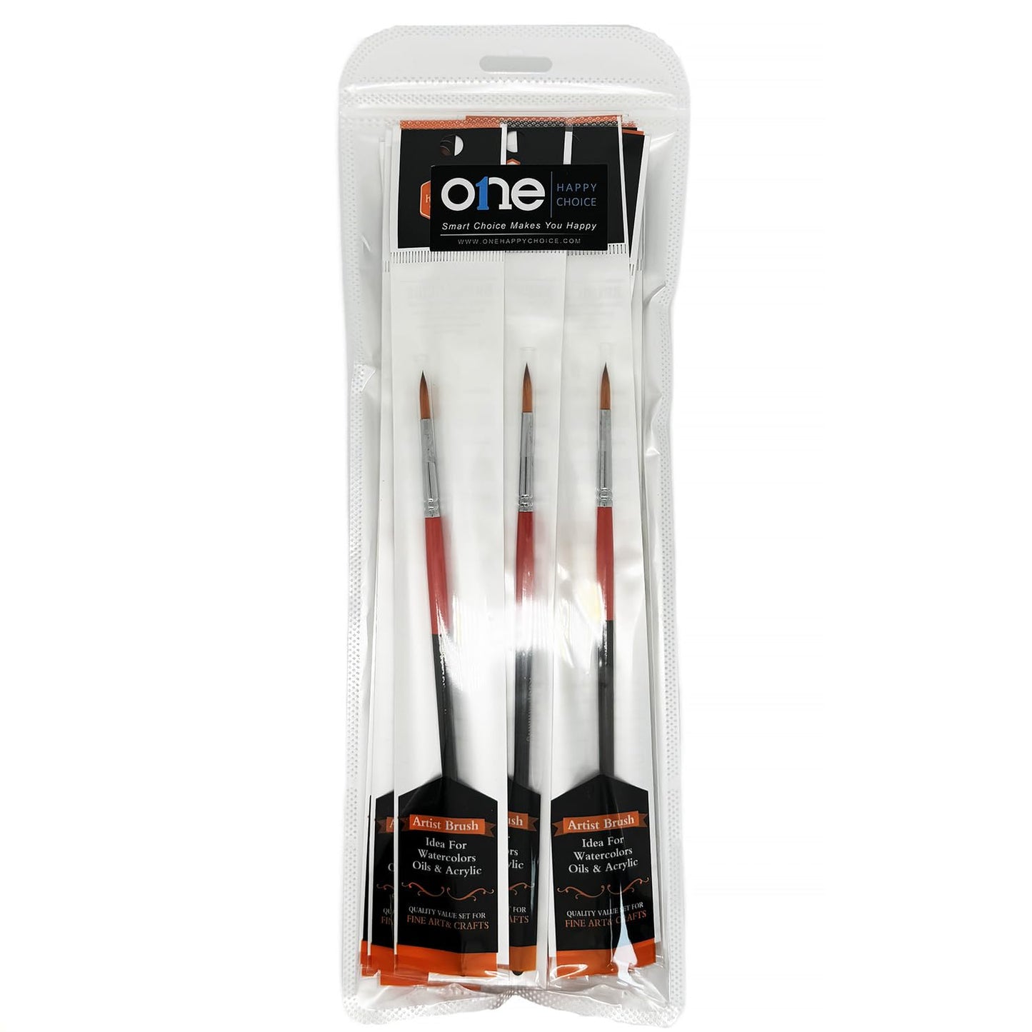 Size #2 Pointed Round Paint Brush Set of 20, Premium Taklon Synthetic Hair