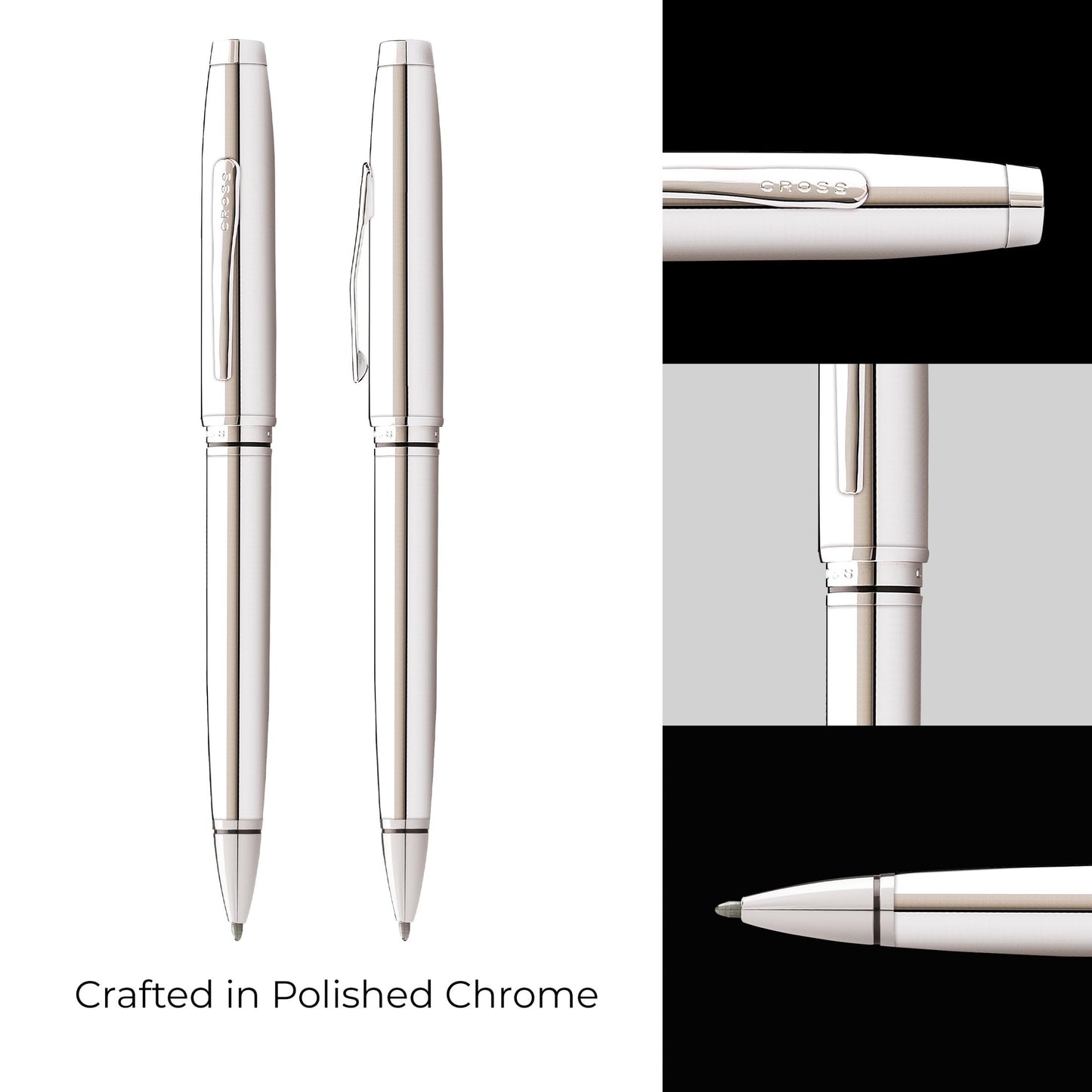 Cross Coventry Polished Chrome Ballpoint Pen, Medium Point, Black Ink
