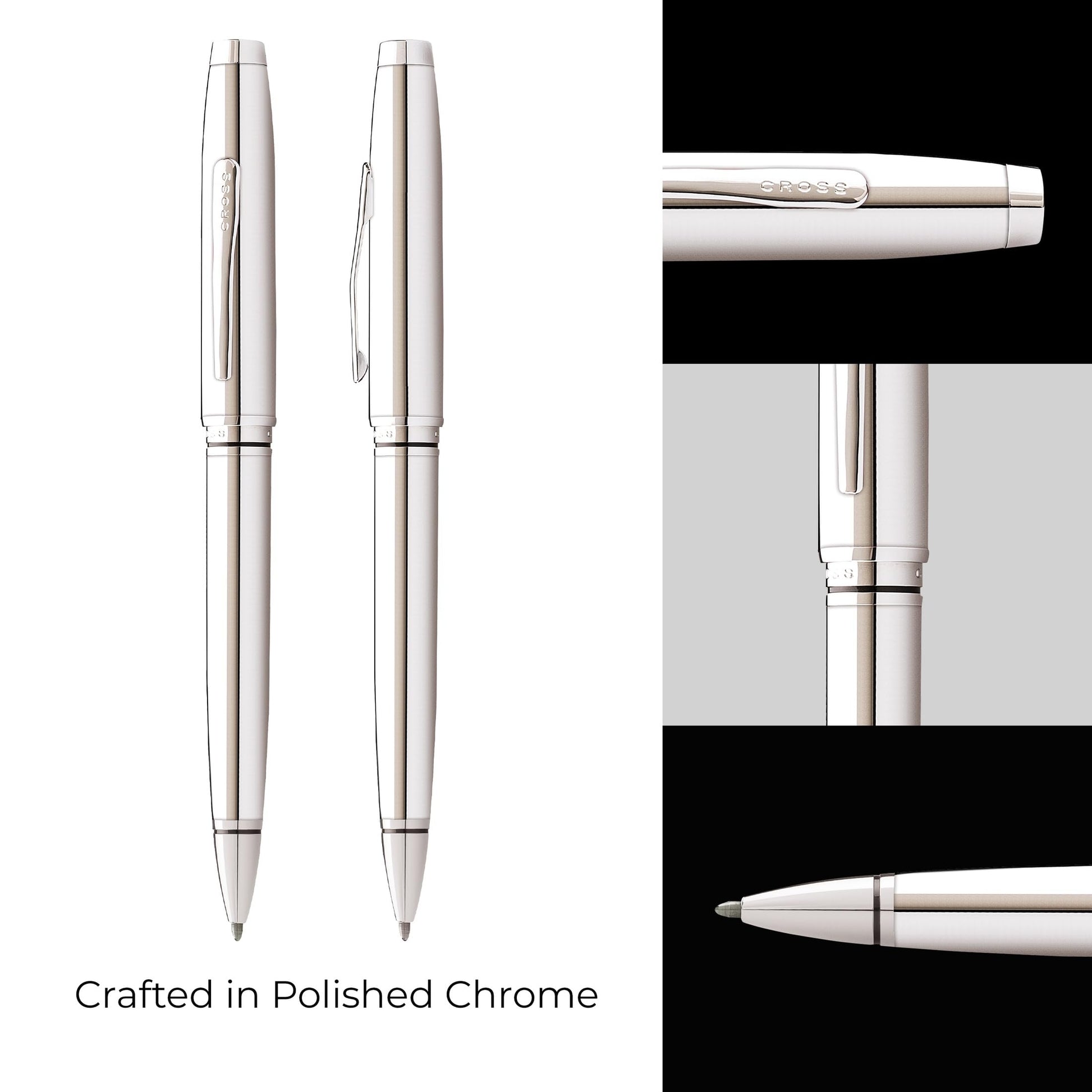 Cross Coventry Polished Chrome Ballpoint Pen, Medium Point, Black Ink