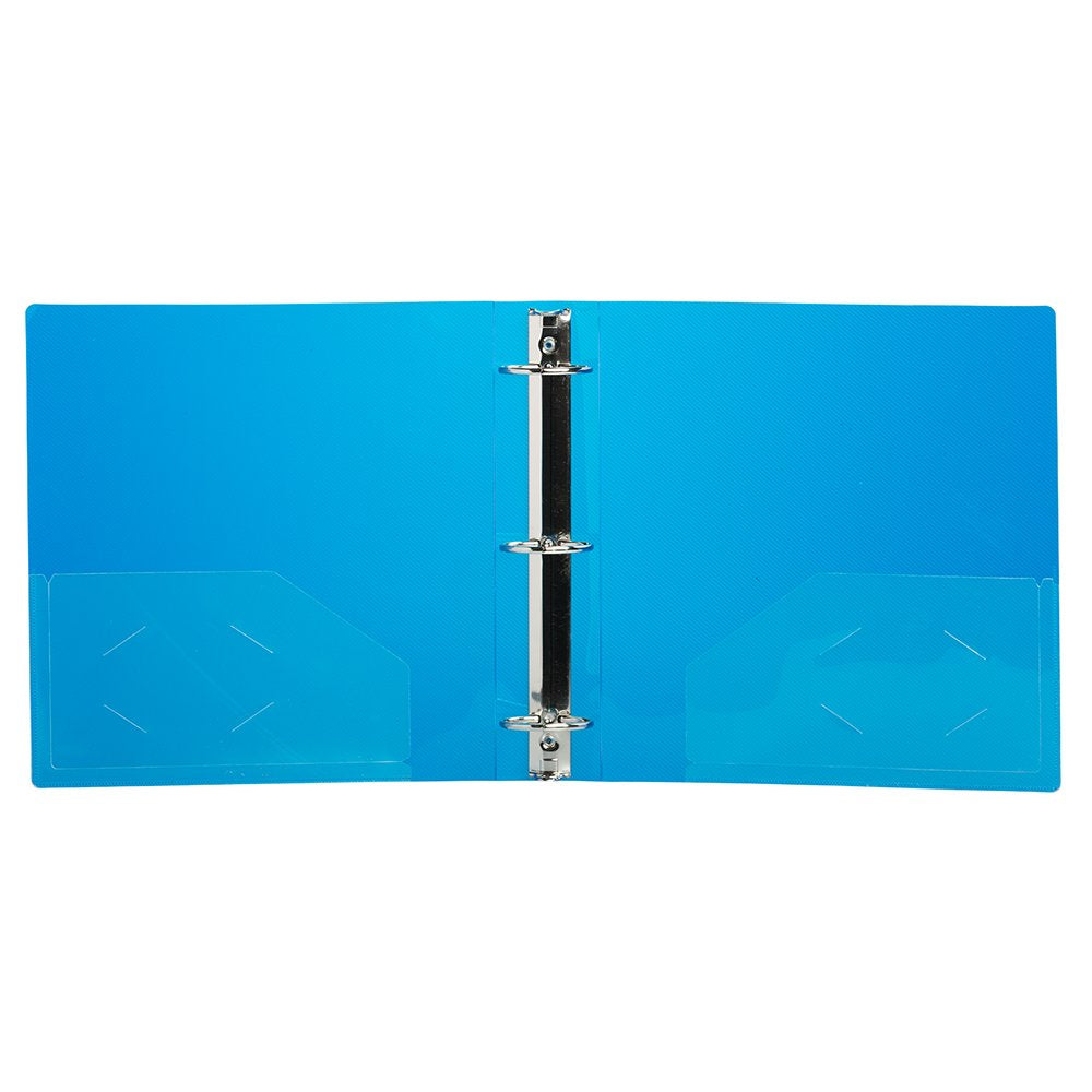 JAM PAPER Plastic 2 inch Binder - Blue 3 Ring Binder - Sold Individually