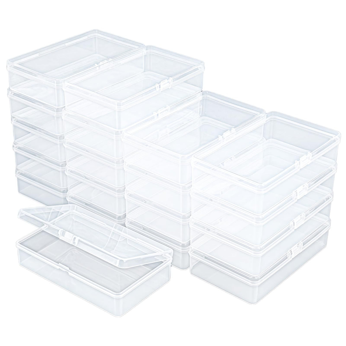 Thintinick 19 Pack Rectangular Clear Plastic Storage Containers