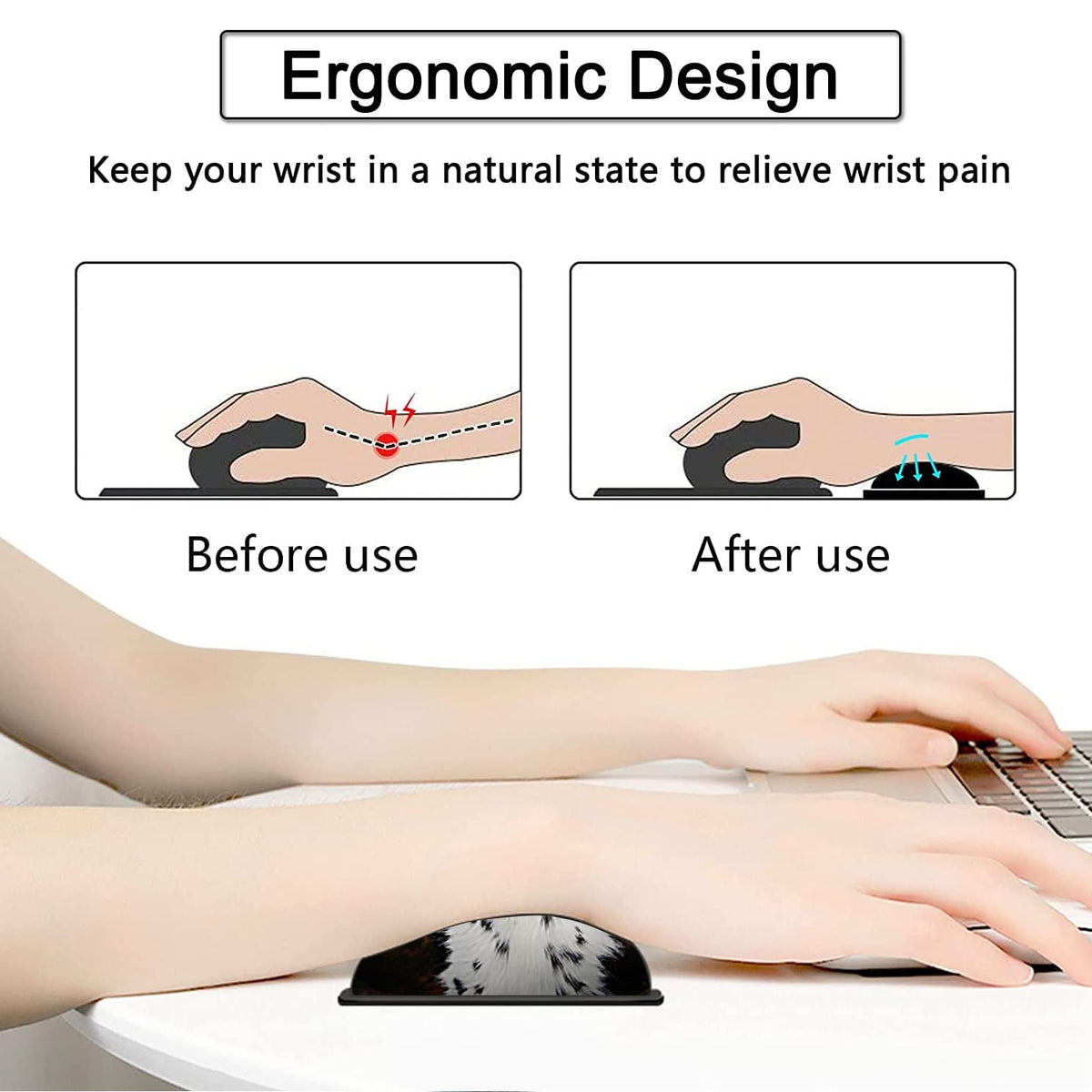Large Gaming Mouse Pad, 31.5x11.8 in Extended Computer Mouse Mat with Non-Slip PU Base, Ergonomic