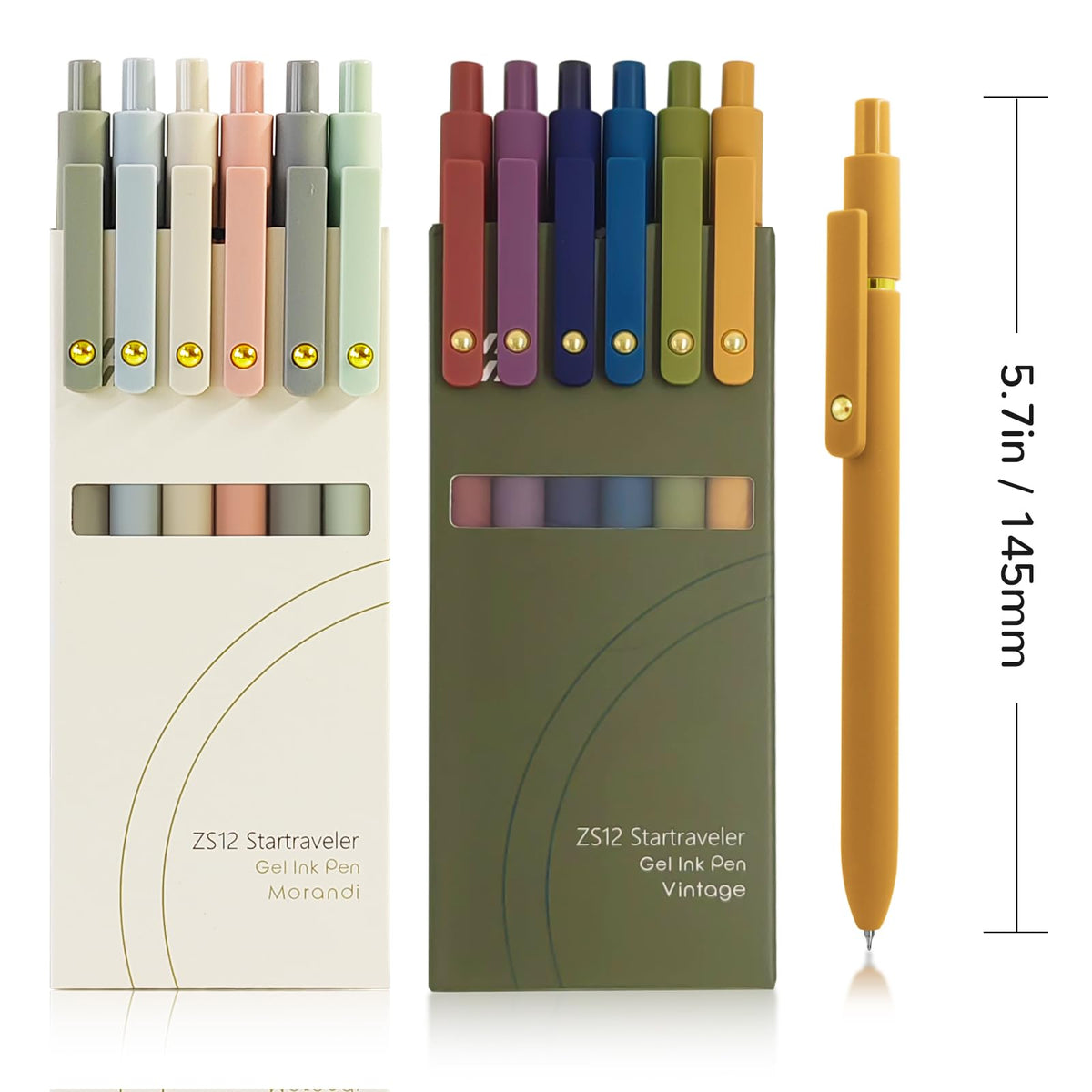 YOXMJDB Gel Pens, 12 Pcs 0.5mm Fine Point Smooth Writing Pens Cute Pens, High-End Series Black Ink