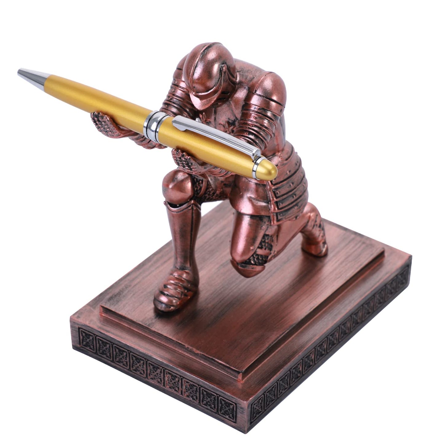 NCQIXIAO Knight Pen Holder Desk Ornament Resin Pencil Holders Desk Accessories and Organizer For