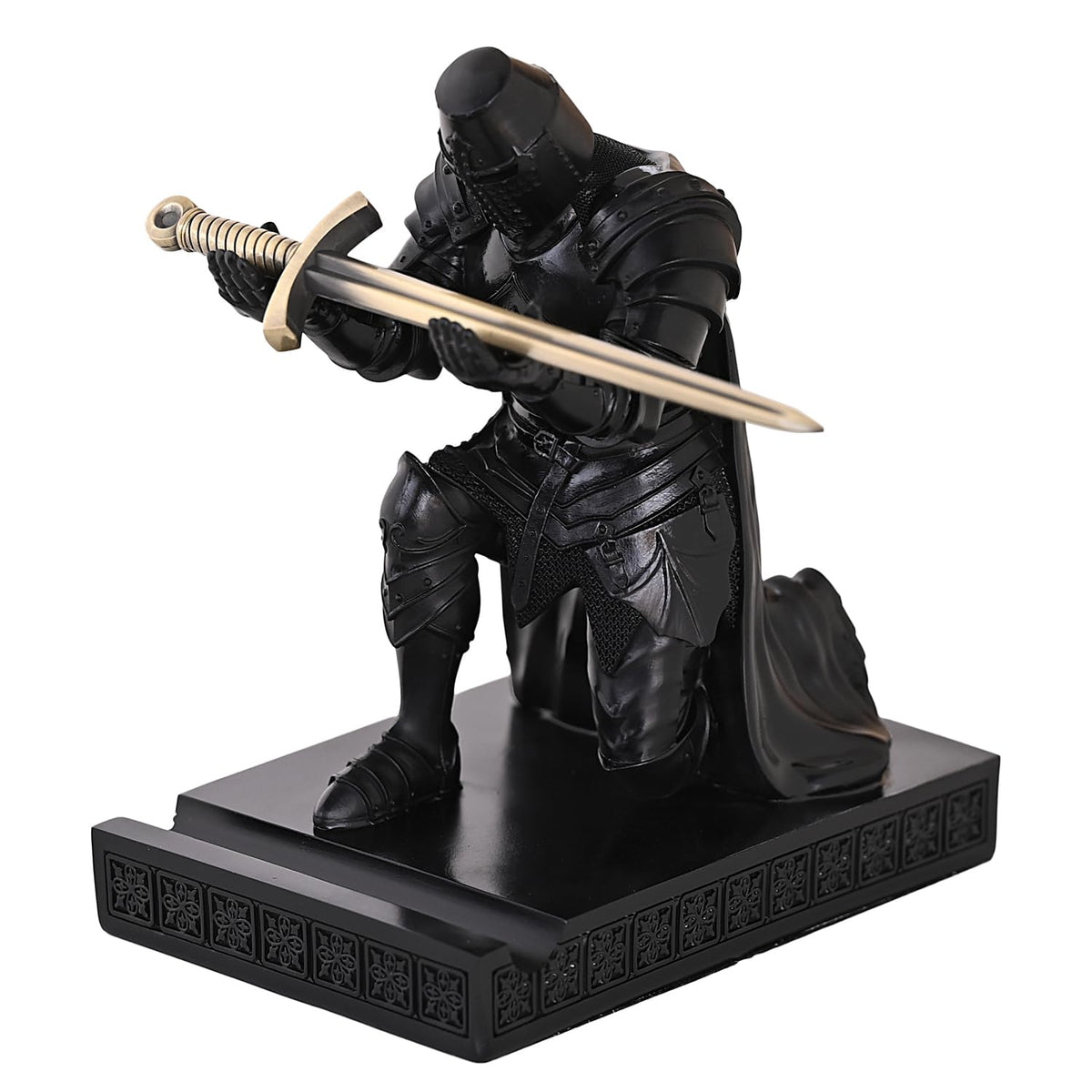 Medieval Templar Vanguard Officer Knight Pen Holder Desk Organizers Black
