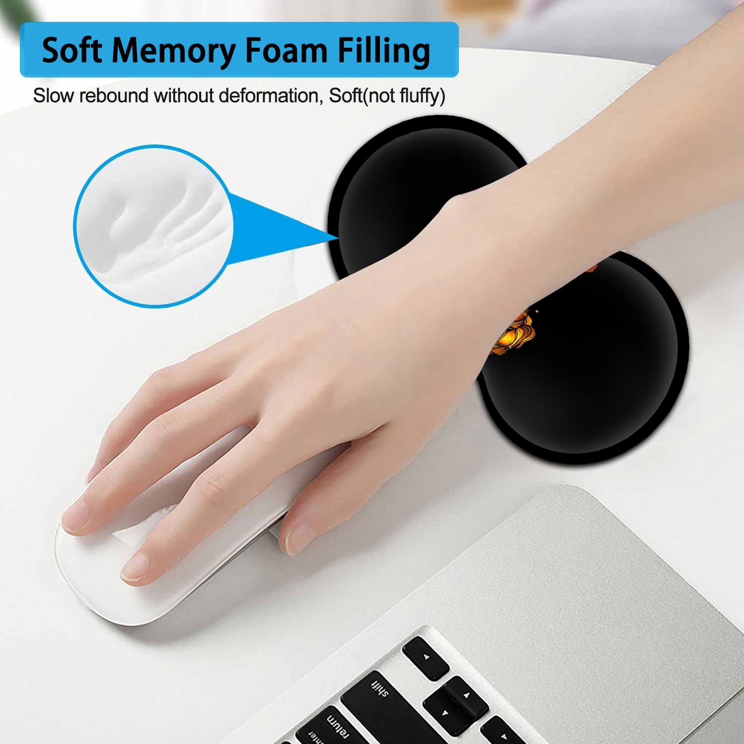 Large Mouse Pad, Extended Office Desk Pad 31.5x11.8in,Ergonomic Memory Foam Mouse Wrist Rest