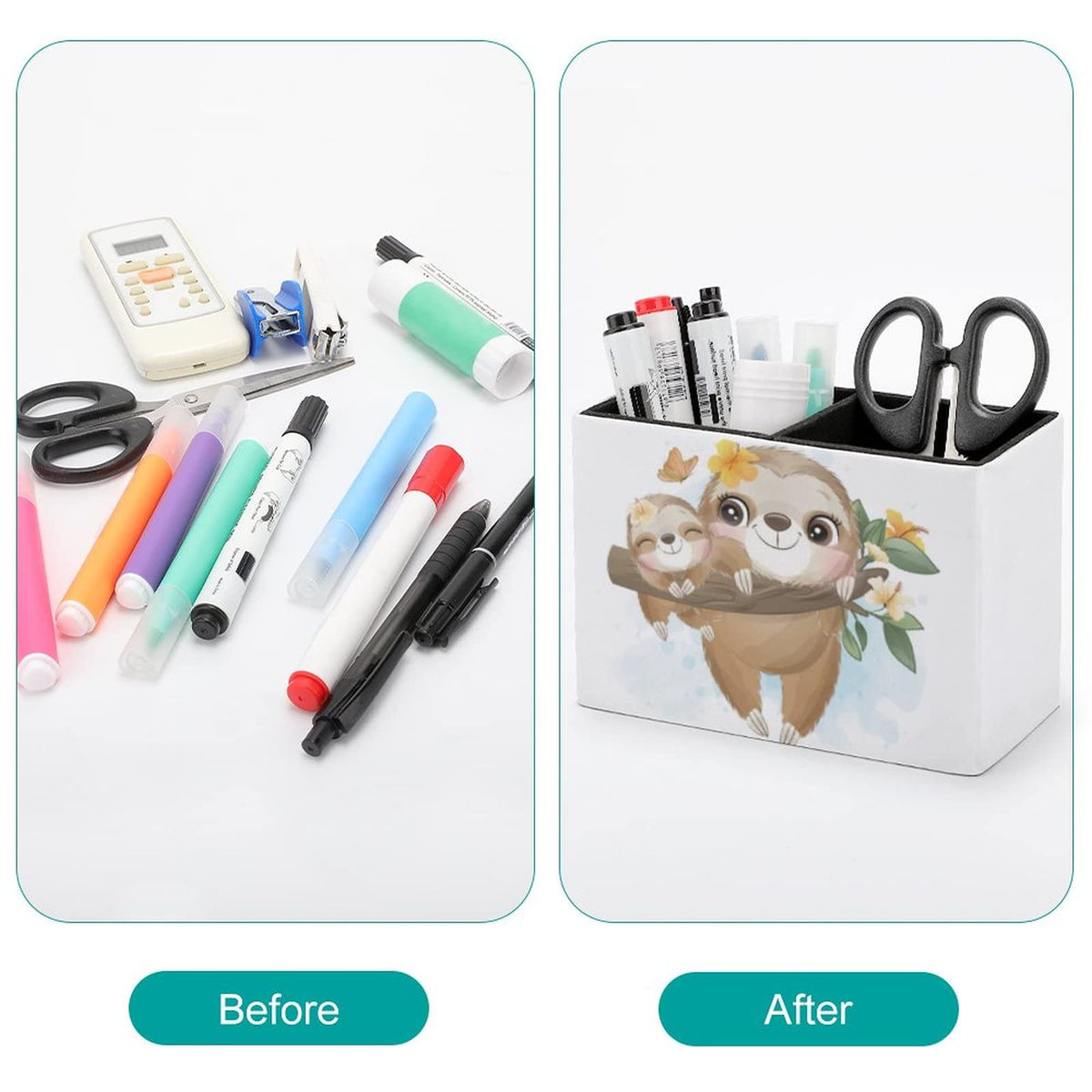 Niapessel Pencil Holder for Desk, Cute Little Sloth Pen Holder Storage Desktop Pen Organizer Desk