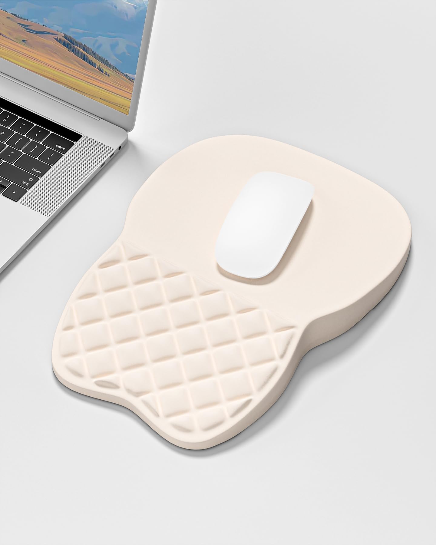 Auhoahsil Ergonomic Mouse Pad with Wrist Rest, Comfortable Slope Computer Mouse Mat with Wrist
