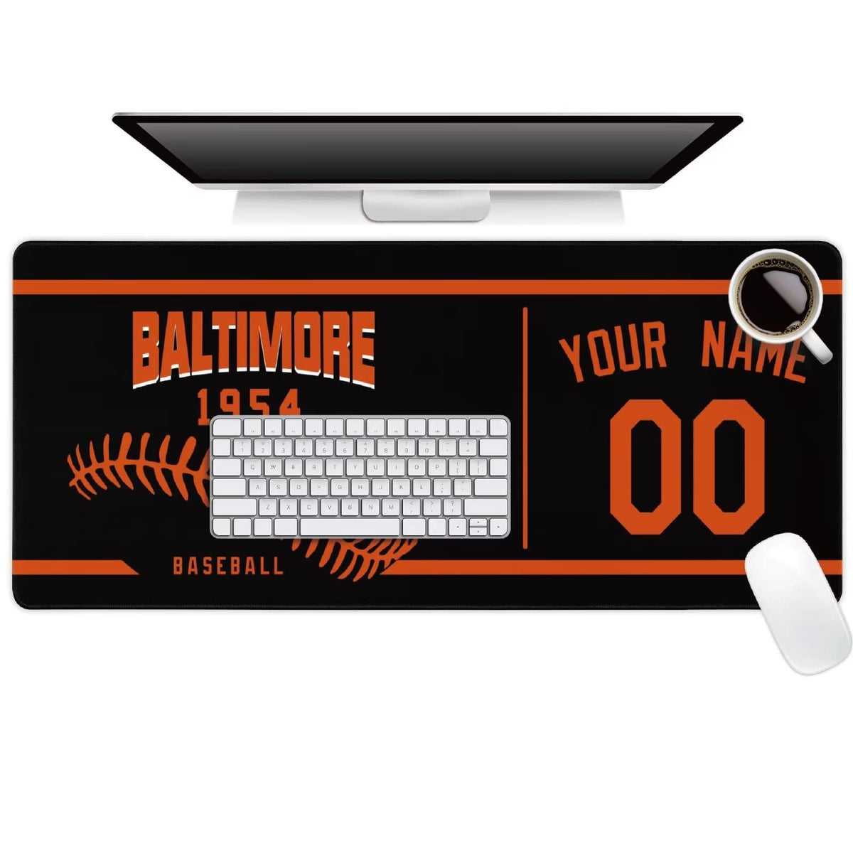 Baltimore Mouse Pad Custom Any Name and Number Personalized Desk Pad for Men Women Youth Gifts