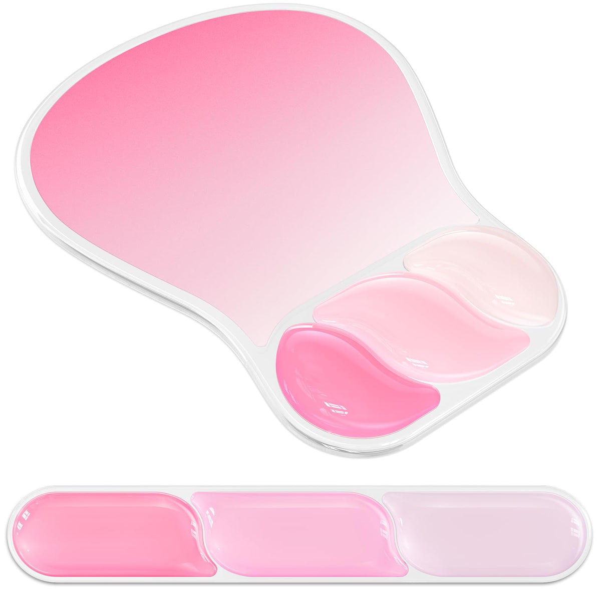AKIT Ergonomic Mouse Pad and Keyboard Wrist Rest Set,Gel Mousepad,Rose Pink