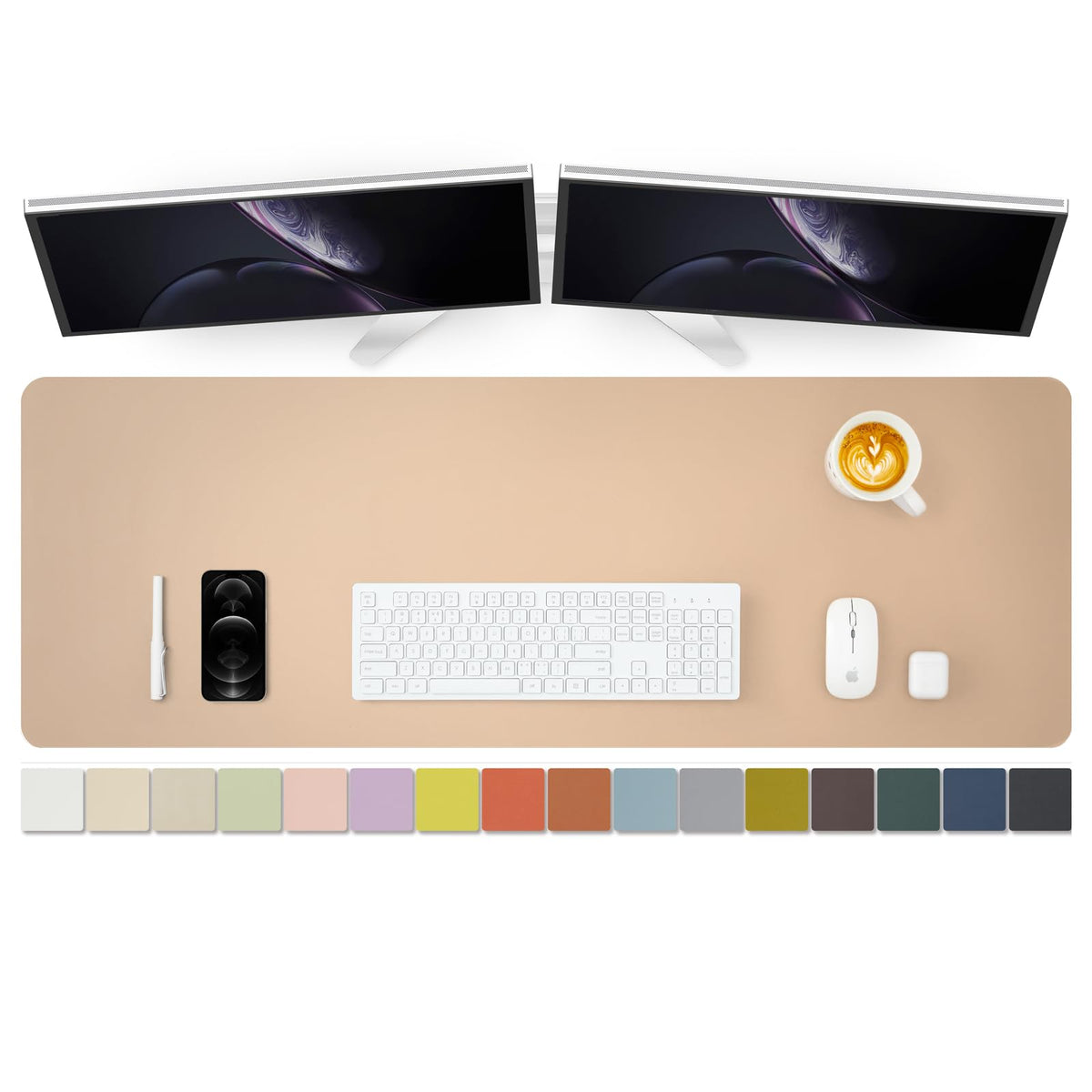 Large Desk Mat - 47.2"x 17" Non-Slip PU Desk Pad for Office and Home - Ideal for Large Mouse Pad