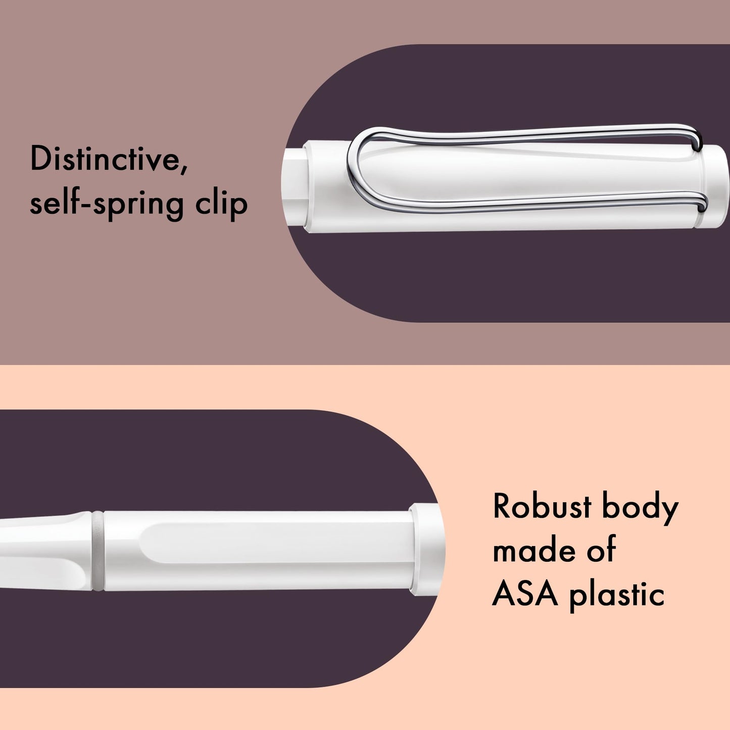 Lamy safari white - Rollerball Pen with ergonomic grip & line width M - for pleasant long writing