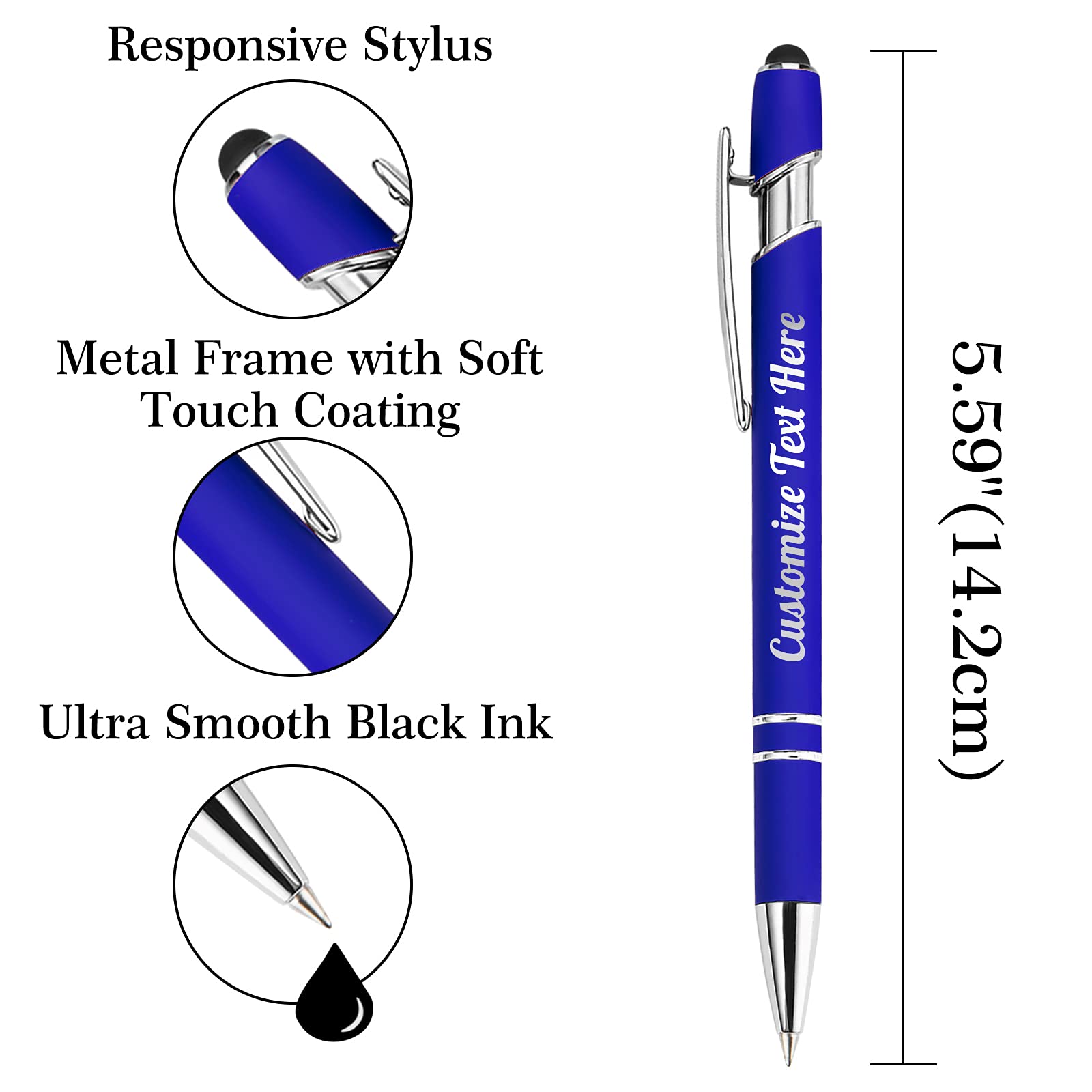 Up to 500 Personalized Pens Bulk Custom Ballpoint Pens with Business Name Message Logo, Customized