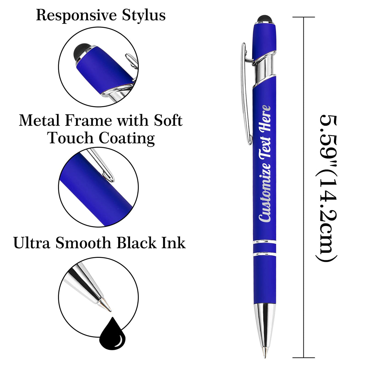 Up to 500 Personalized Pens Bulk Custom Ballpoint Pens with Business Name Message Logo, Customized