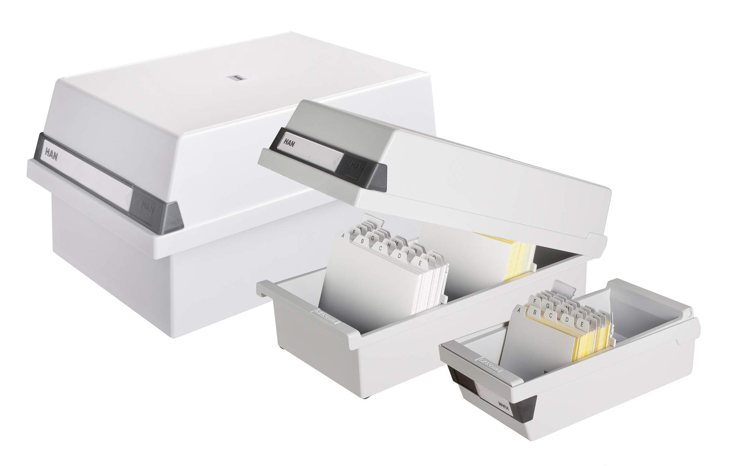 HAN 955-11, Card Filing Box A5 Landscape. Innovative, Attractive Design Holds 1,300 Cards
