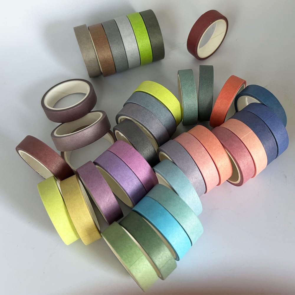 Maartla 36 Rolls Washi Tape Set, Pastel Washi Tape Colorful Masking Tape 10mm Wide, Decorative Tape