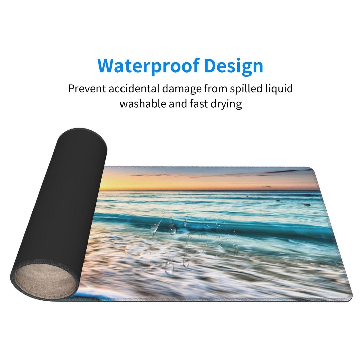 PTPLMM Sunrise Beach Wave Gaming Mouse Pad Large Desk Mat, 31.5x11.8in, XL