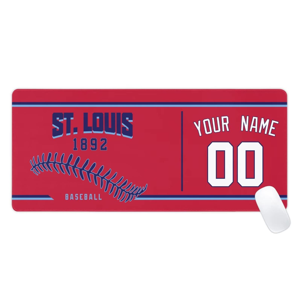 St. Louis Mouse Pad Custom Any Name and Number Personalized Desk Pad for Men Women Youth Gifts