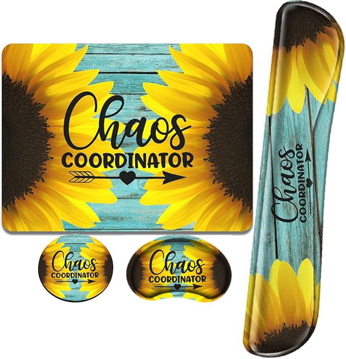 Chaos Coordinator Mouse Pad and Keyboard with Wrist Support Chaos Mousepad Memory Foam Wrist Rest