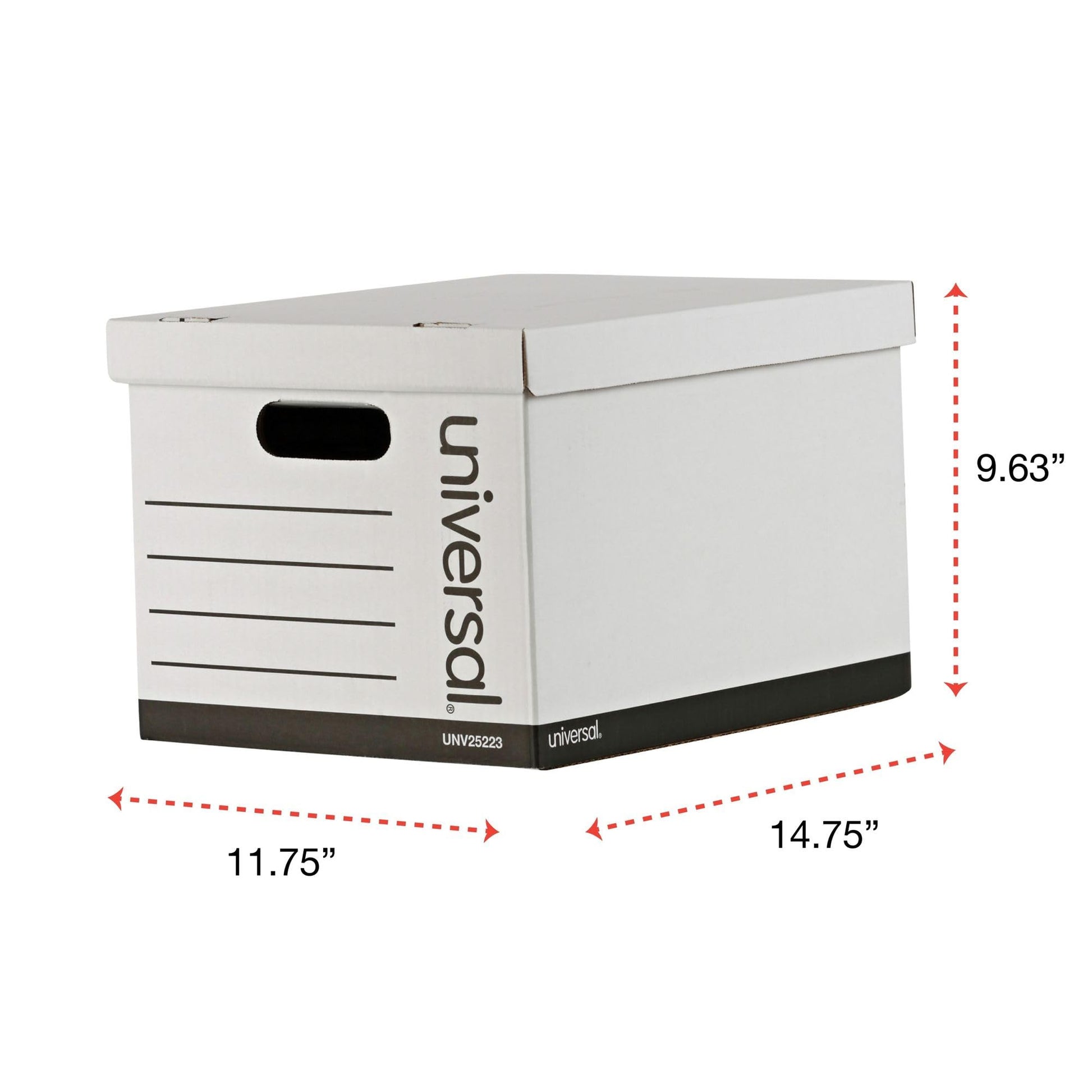 Universal Basic-Duty Economy Record Storage Boxes, 12 Pack, Letter/Legal Files, 12" x 15" x 10"
