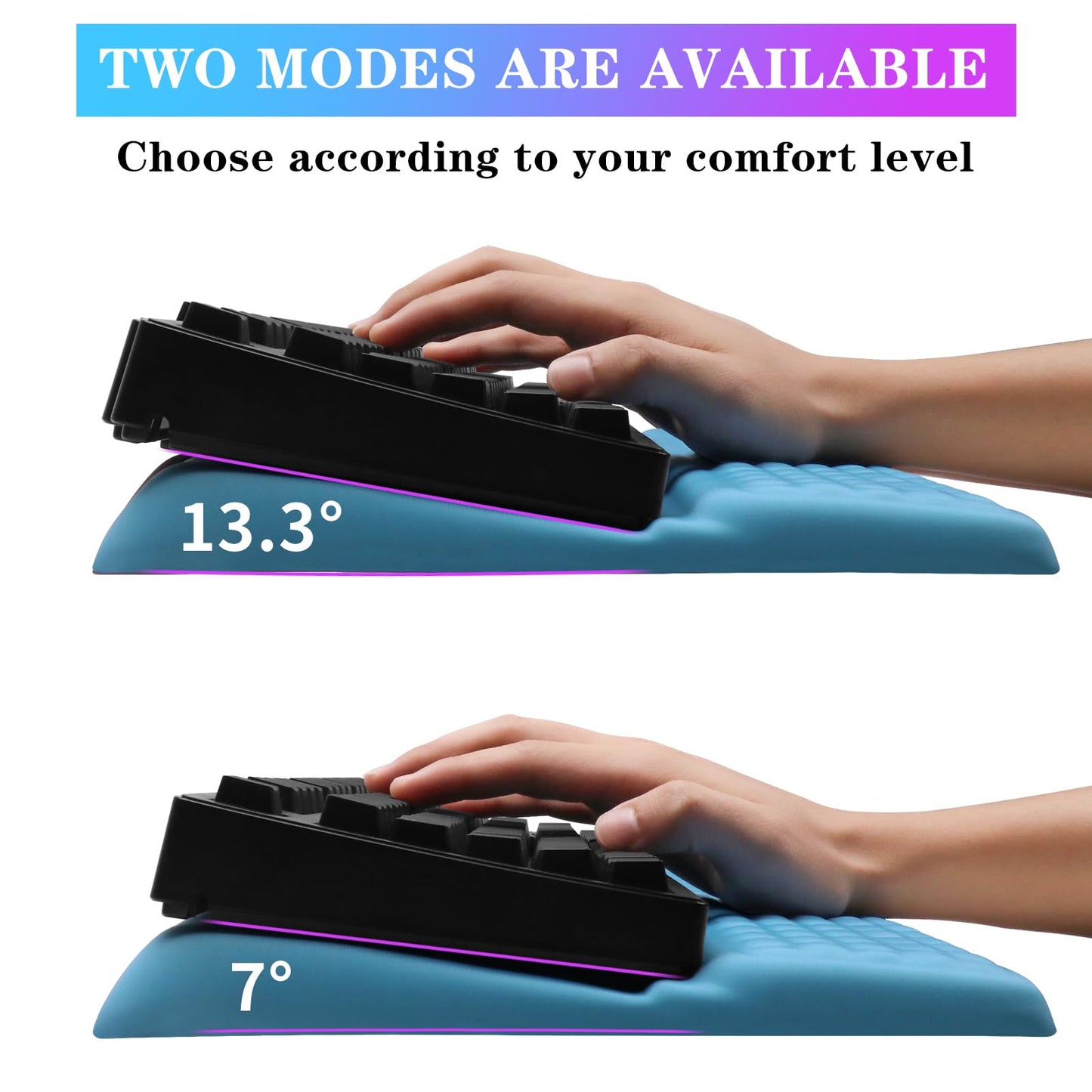 Computer Keyboard Stand with Wrist Rest, Ergonomic Tilted Keyboard Holder - Keyboard Riser with