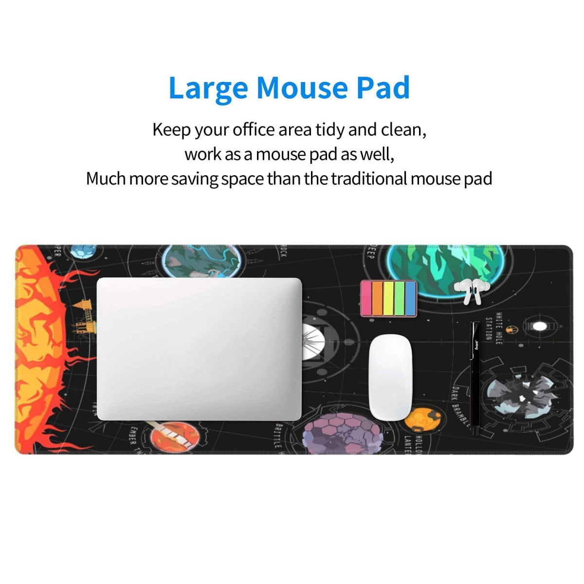 Keebik Gaming Mouse Pad, Outer Wilds System Mouse Pad Large Extended Computer Mouse Mat Keyboard