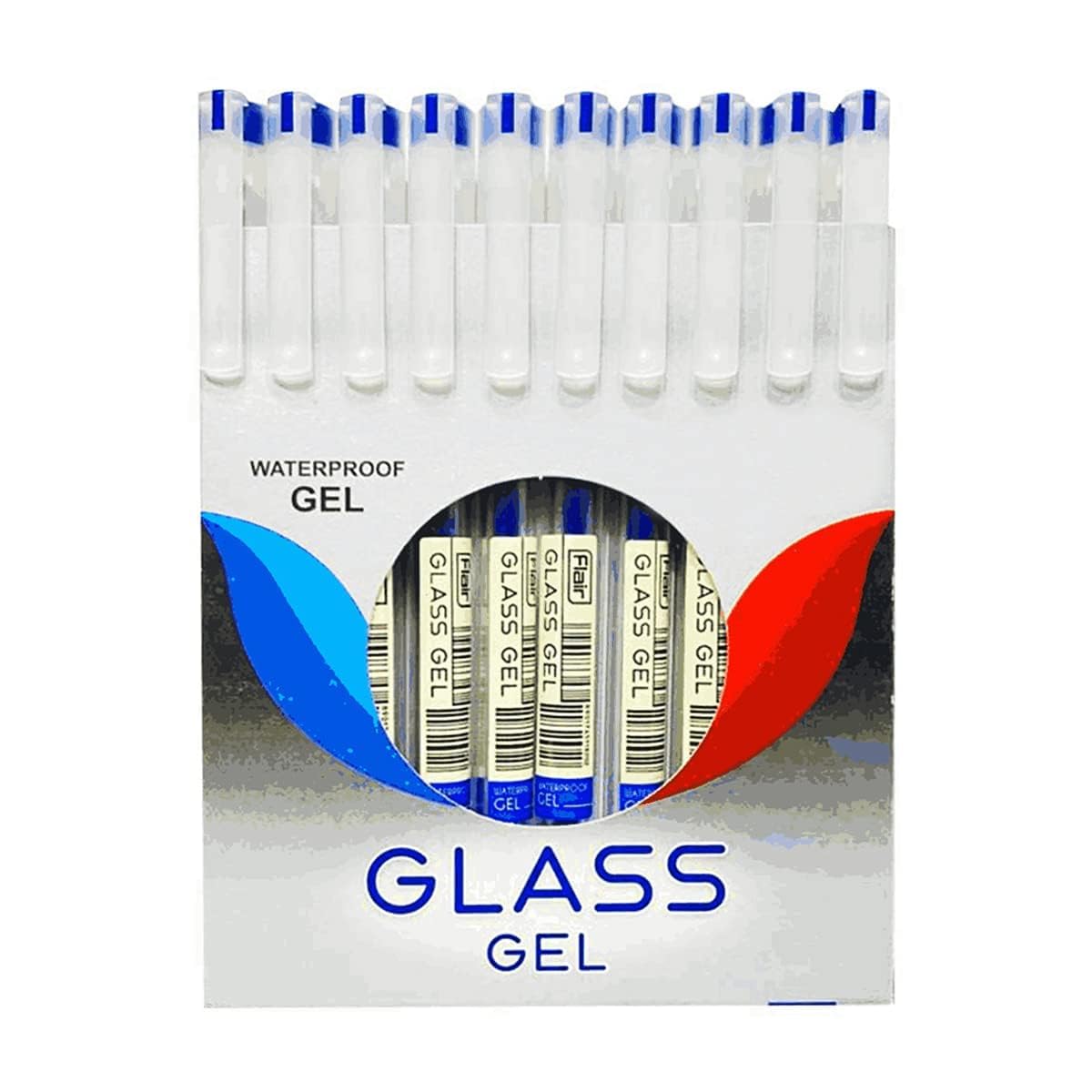 FLAIR Glass Gel Pen Wallet Pack | Tip Size 0.6 mm | Water Proof Ink For Smooth Flow System |