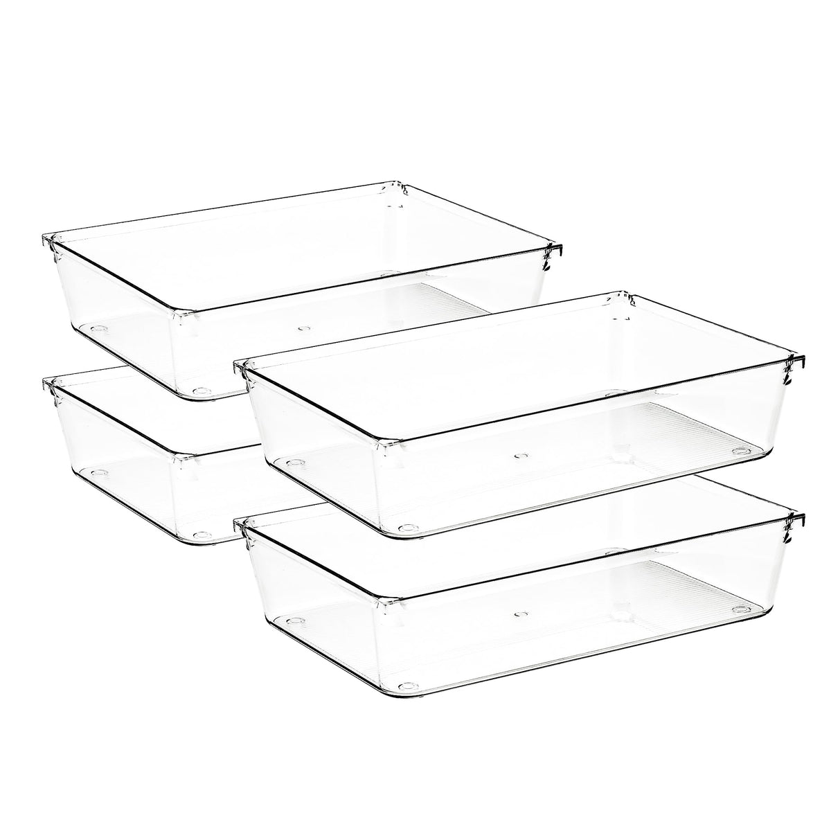 Ravinte Decor 4 Pack Drawer Organizers, 6"X 9" Clear Acrylic Storage Bins
