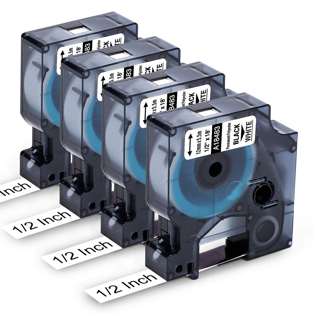 18483 Compatible with Dymo Rhino 5200 4200 Label Tape 1/2