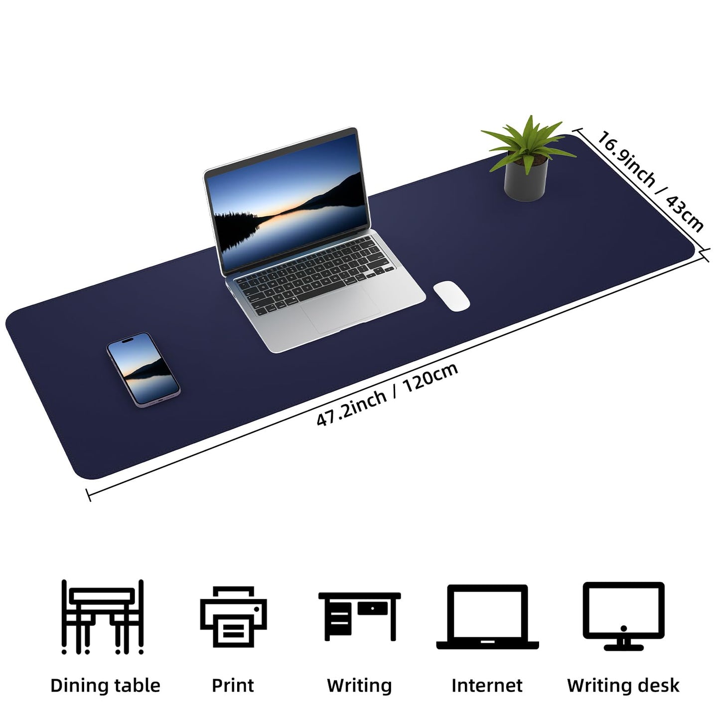 AFIING Leather Desk Pad Protector, Large Desk Mat with Natural Cork & PU Leather, Mouse Pad