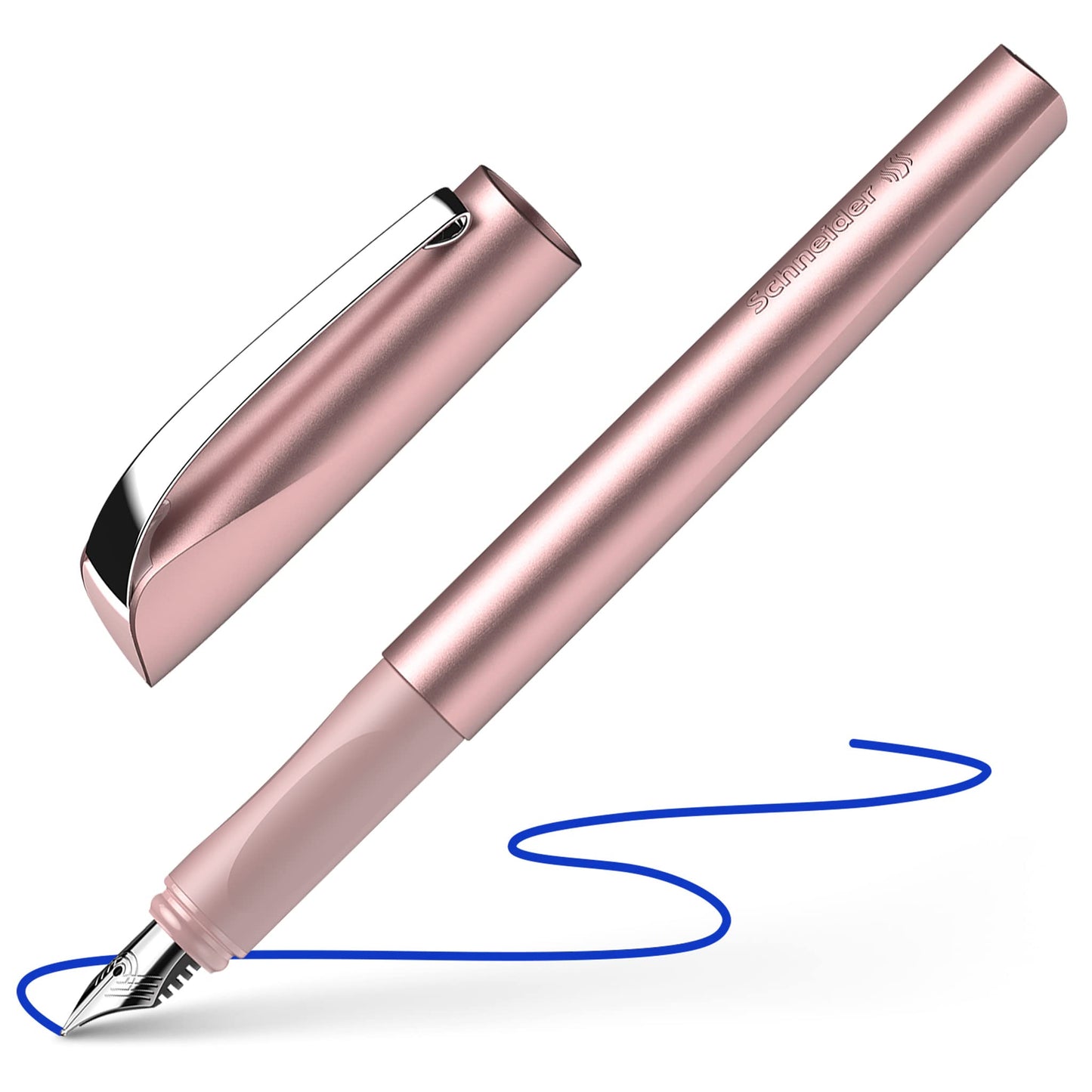 Schneider Ceod Shiny Fountain Pen (Right- and Left-Handed, M Nib, incl. Ink cartridge royal blue)