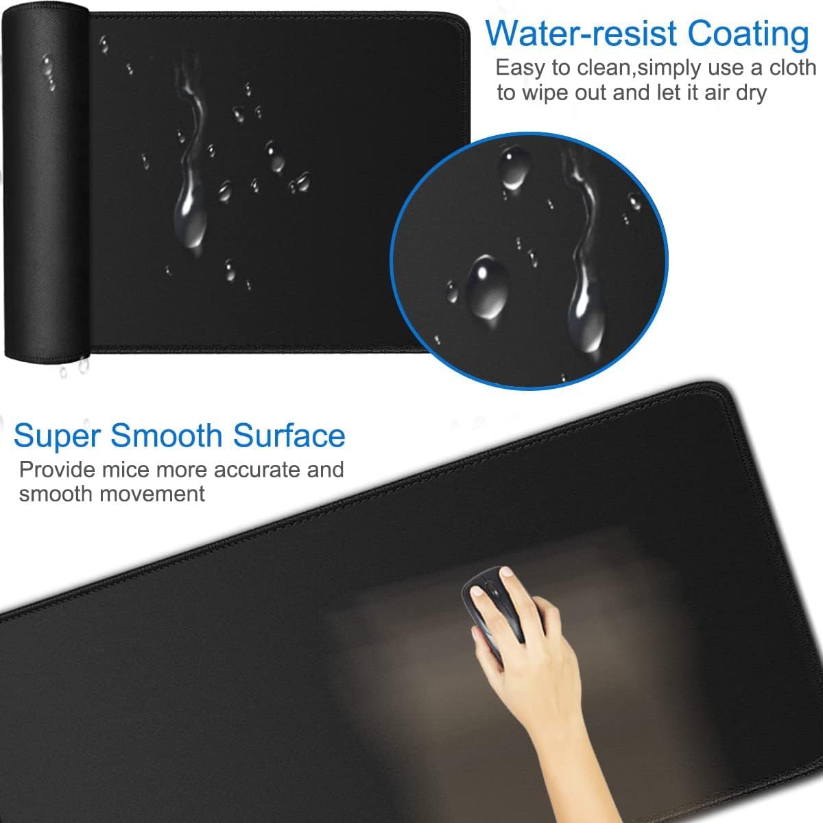 Large Mouse Pad, 35.42x15.7 inch Large Gaming Non-Slip Mousepad Rubber Base