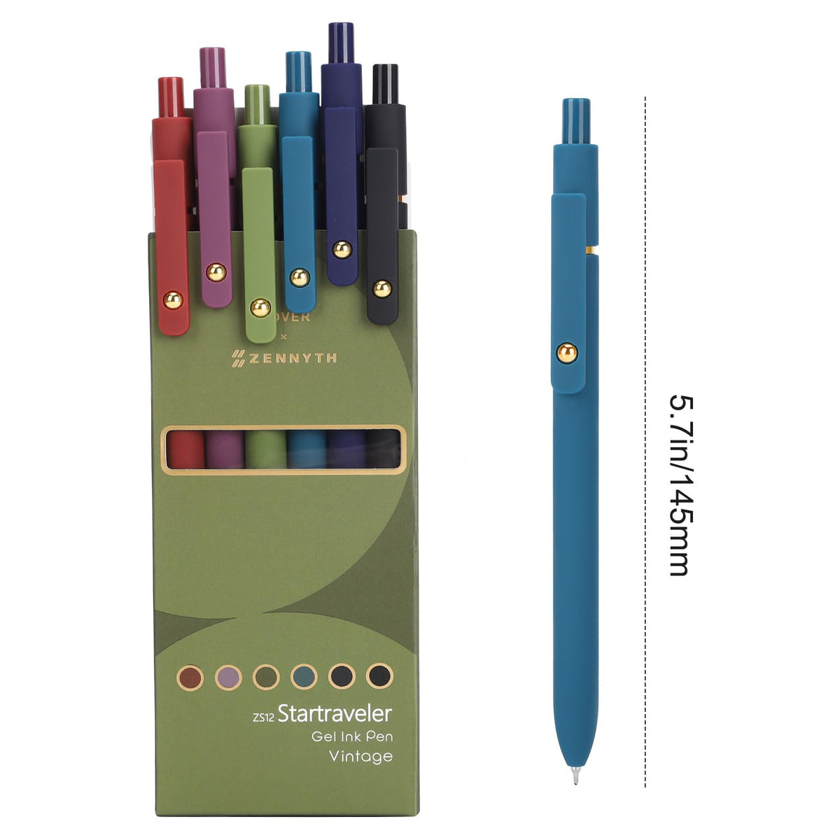 FIOVER Colored Gel Pens 12 Pack 0.7mm Medium Point Pens for Journaling