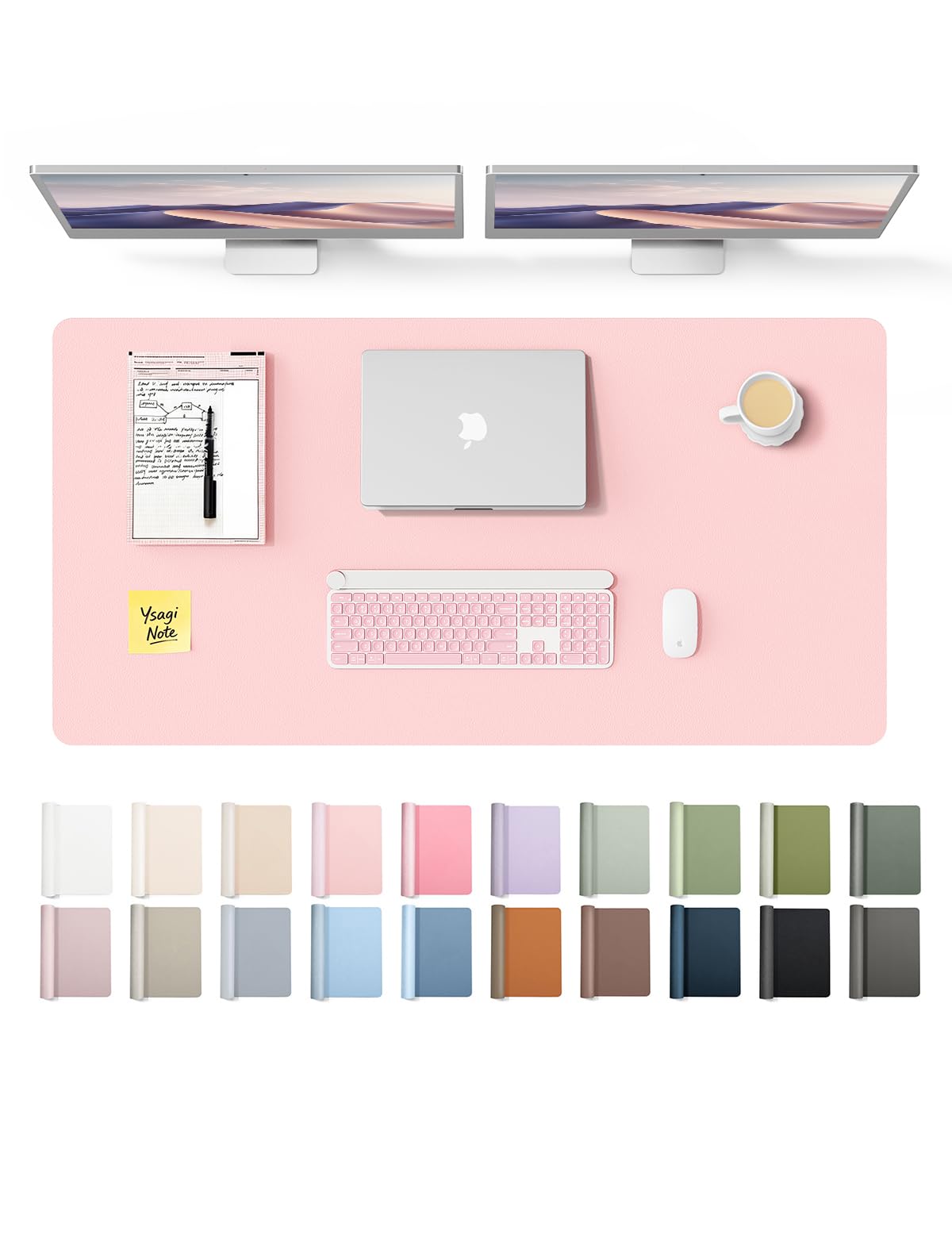 YSAGi Leather Desk Protector, Office Mat, Large Mouse Mat, Non-Slip PU Leather Blotter, Laptop Pad