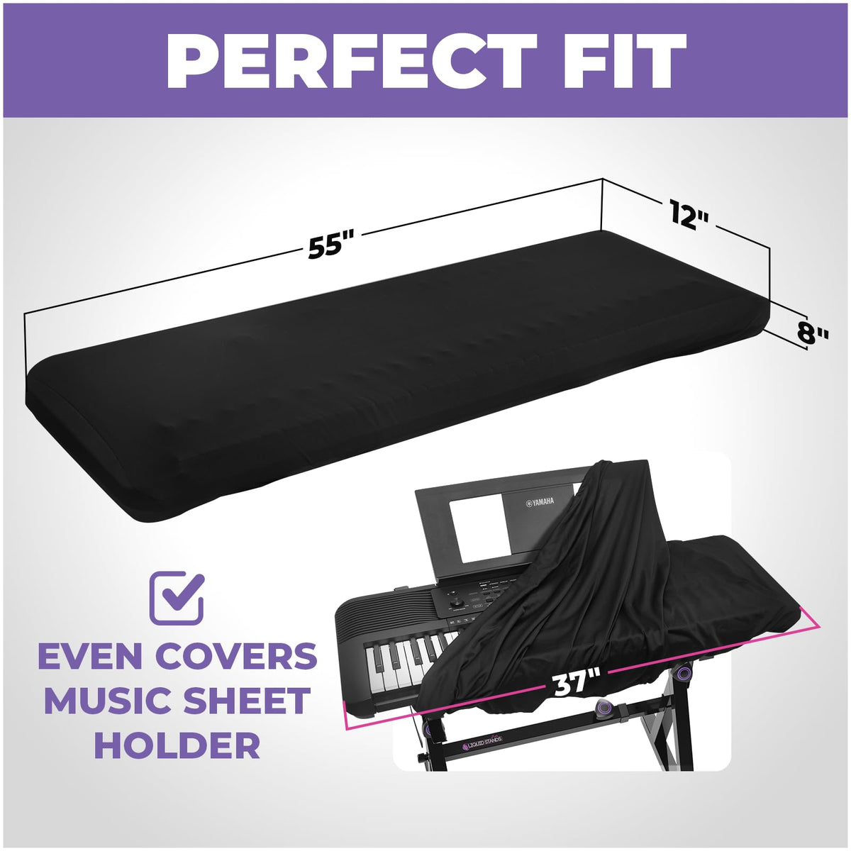 Liquid Stands Piano Keyboard Covers, Keyboard Dust Cover for 88 Keys