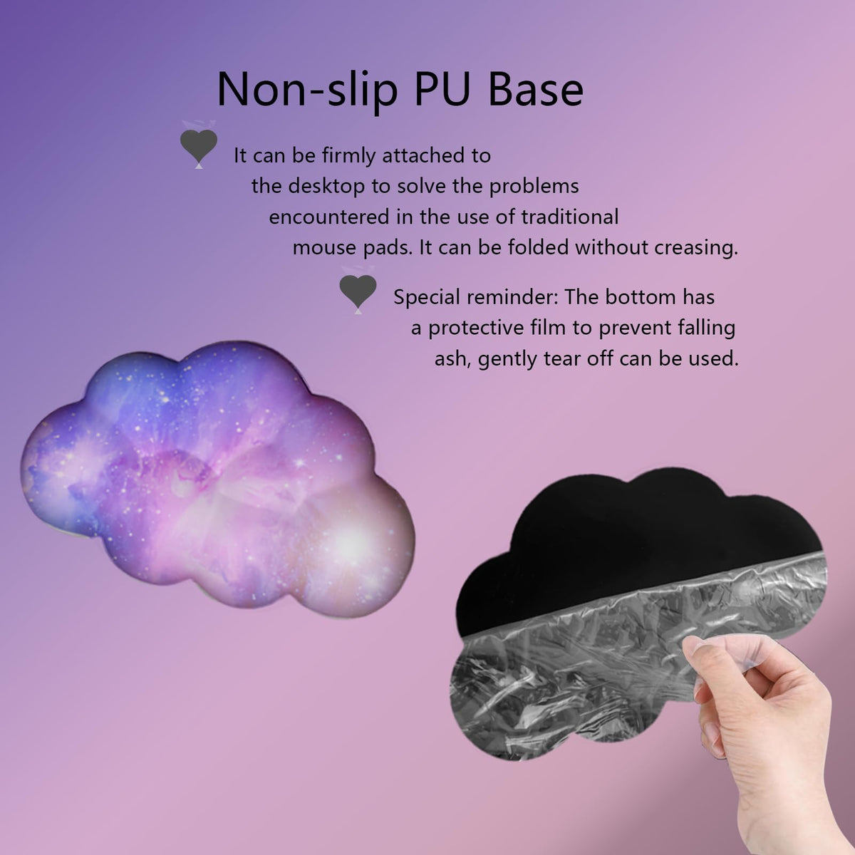 Cloud Wrist Rest Keyboard Purple Cloud Mouse Pad Set 4PCS Galaxy Large Desk Mat Ergonomic Space