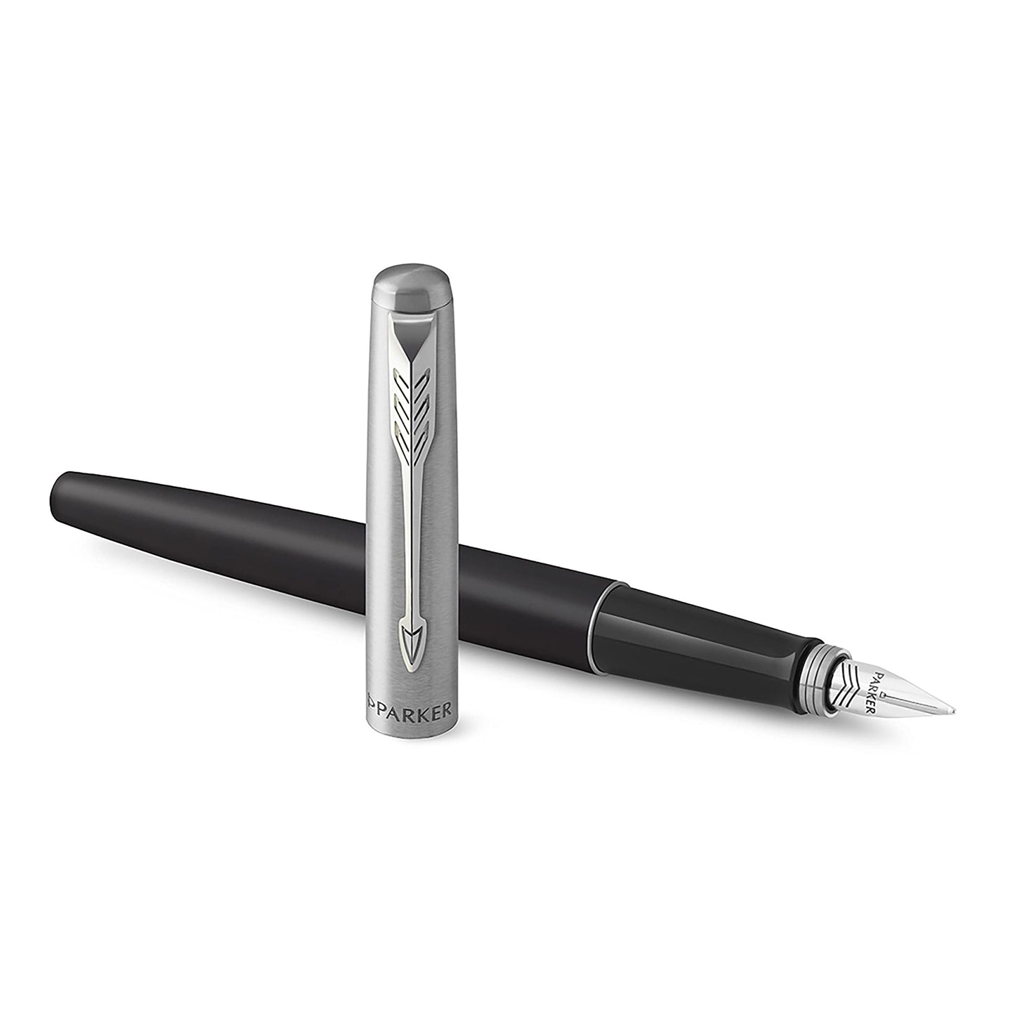 Parker Jotter Fountain Pen | Bond Street Black | Medium Nib Blue Ink | Gift Box