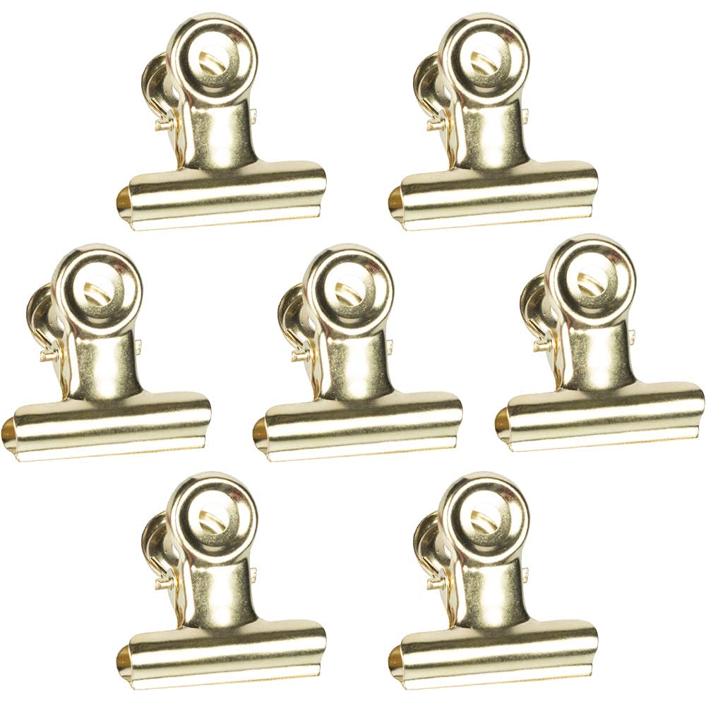JAM PAPER Metal Bulldog Clips - Medium - 31mm - Gold - 15/Pack