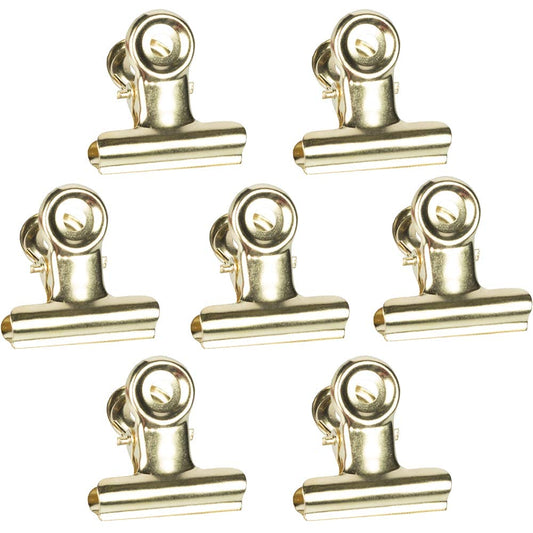 JAM PAPER Metal Bulldog Clips - Medium - 31mm - Gold - 15/Pack