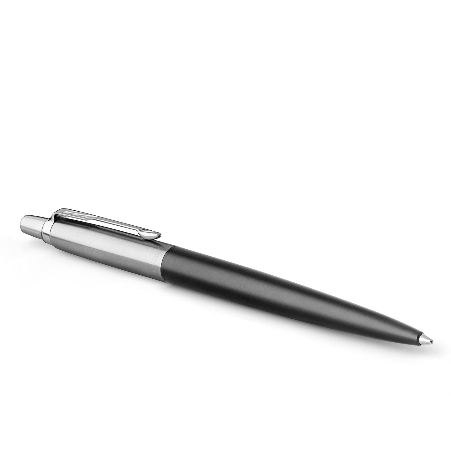 Parker Jotter Ballpoint Pen Bond Street Black with Chrome Trim Medium Point Blue Ink Gift Box