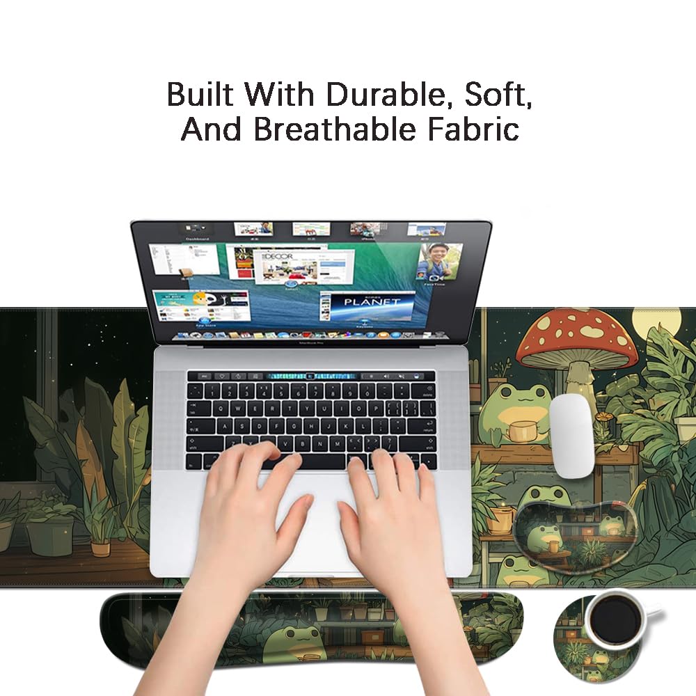 Desk Mat, Large Gaming Mouse Pad with Wrist Rest, 4 in1 XXL Mouse pad+Keyboard Wrist Rest+Mouse Pad