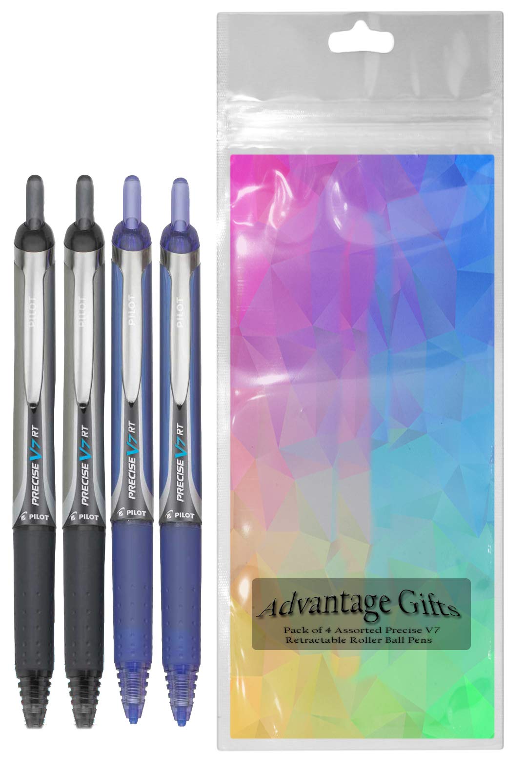 Advantage Gifts Precise V7 RT Retractable Rolling Ball Pens, Fine Point (.7mm), Assorted Colors