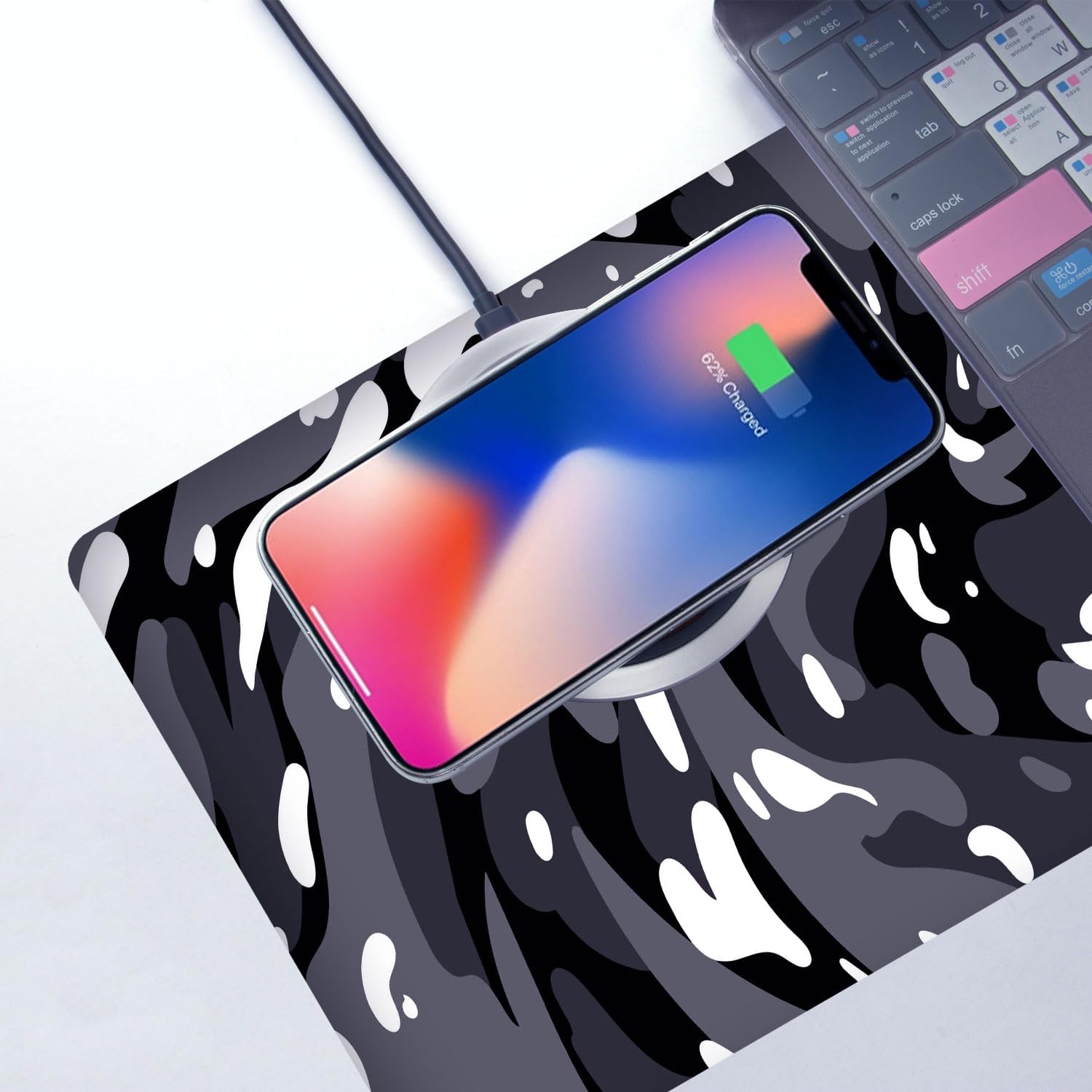 Fluid Pattern XXL Mouse Pad, Thick Waterproof Desk Mat with Stitched Edge