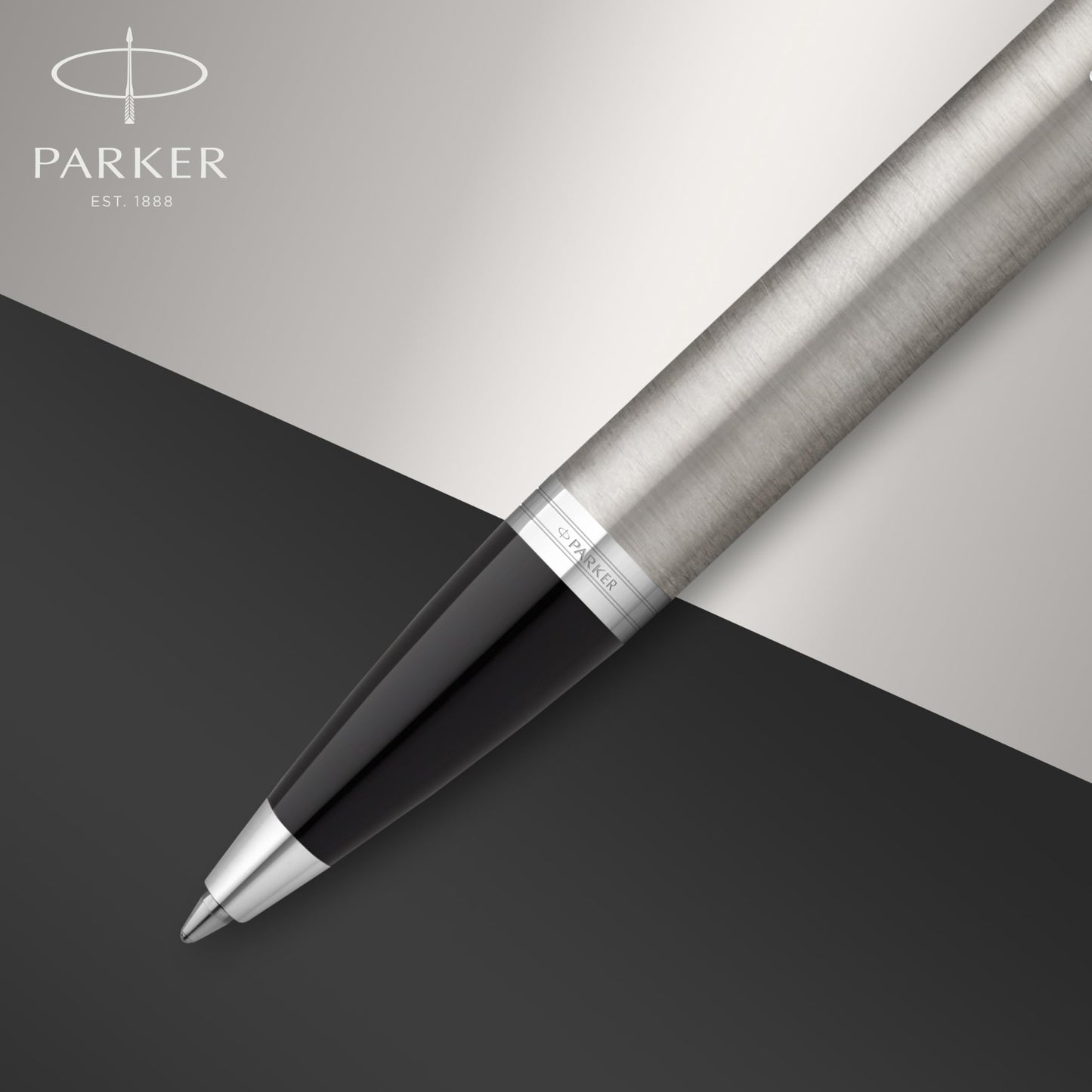 Parker IM Duo Gift Set with Ballpoint Pen & Fountain Pen | Stainless Steel Chrome Trim | Blue Ink
