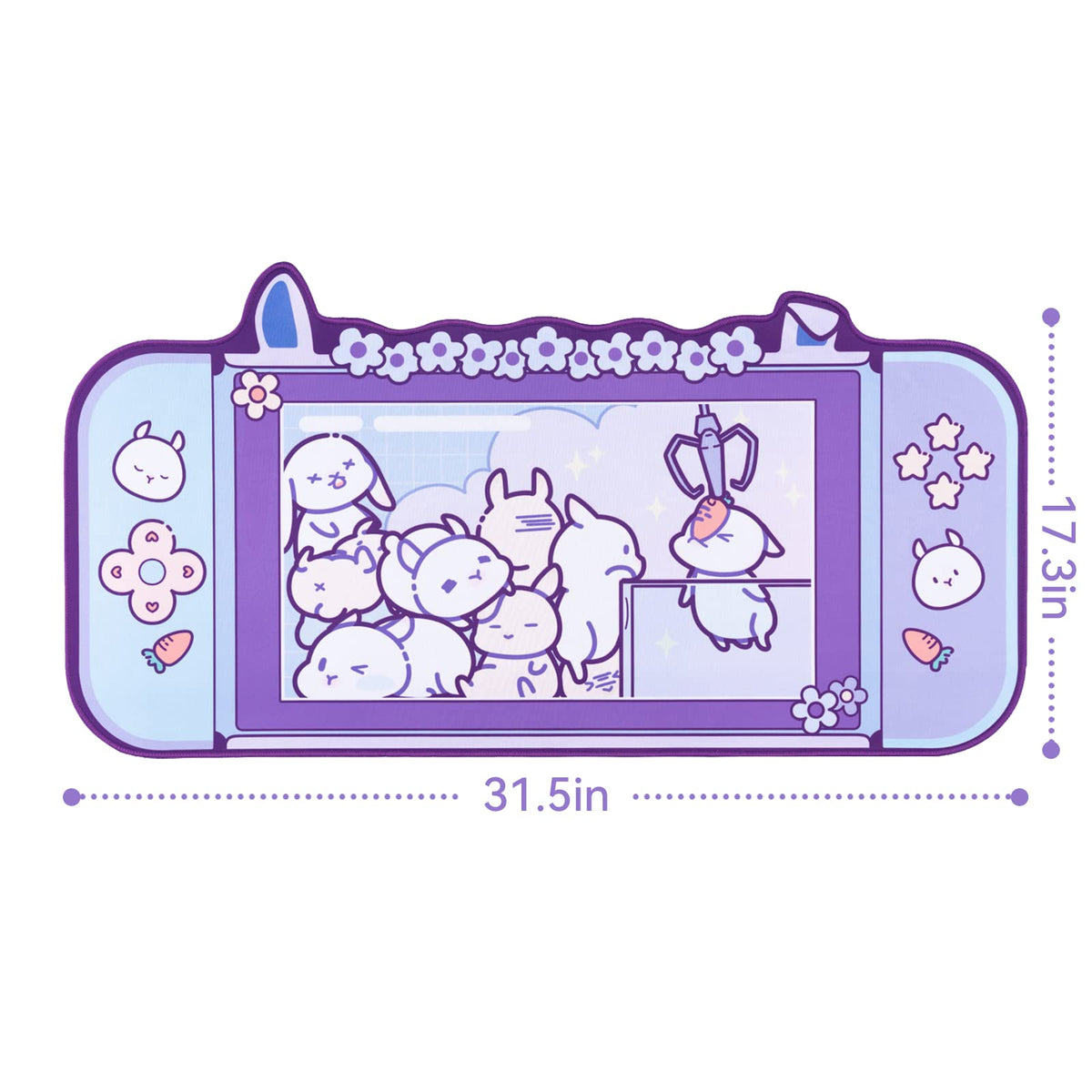 GeekShare Cute Bunny Mouse Pad - Non-Slip Rubber Base Desk Mat for Keyboard and Mouse, Perfect for