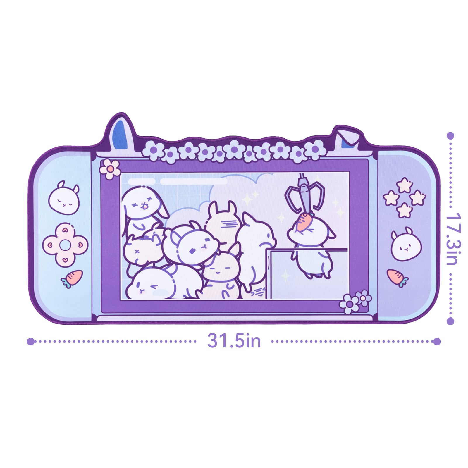 GeekShare Cute Bunny Mouse Pad - Non-Slip Rubber Base Desk Mat for Keyboard and Mouse, Perfect for